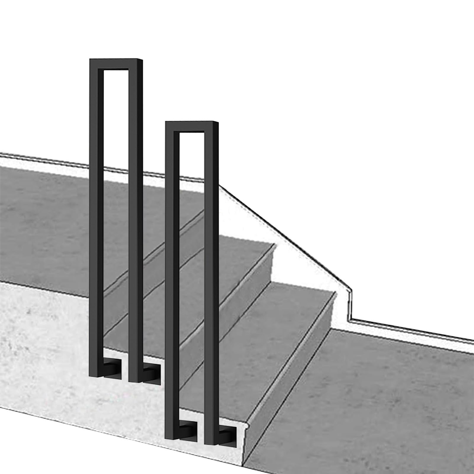 Rampe d'escalier extérieure antidérapante pour sécuriser les accès de jardin