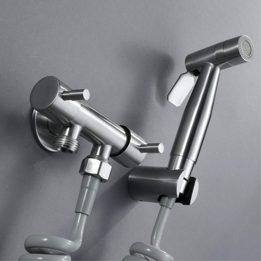 Systemy prysznicowe z kranem wodnym Baterie bidetowe, szczotkowana stal nierdzewna Łazienka z baterią prysznicową Bidet Dwufunkcyjny spryskiwacz toaletowy Bidet Zmywarka Bateria a, styl B