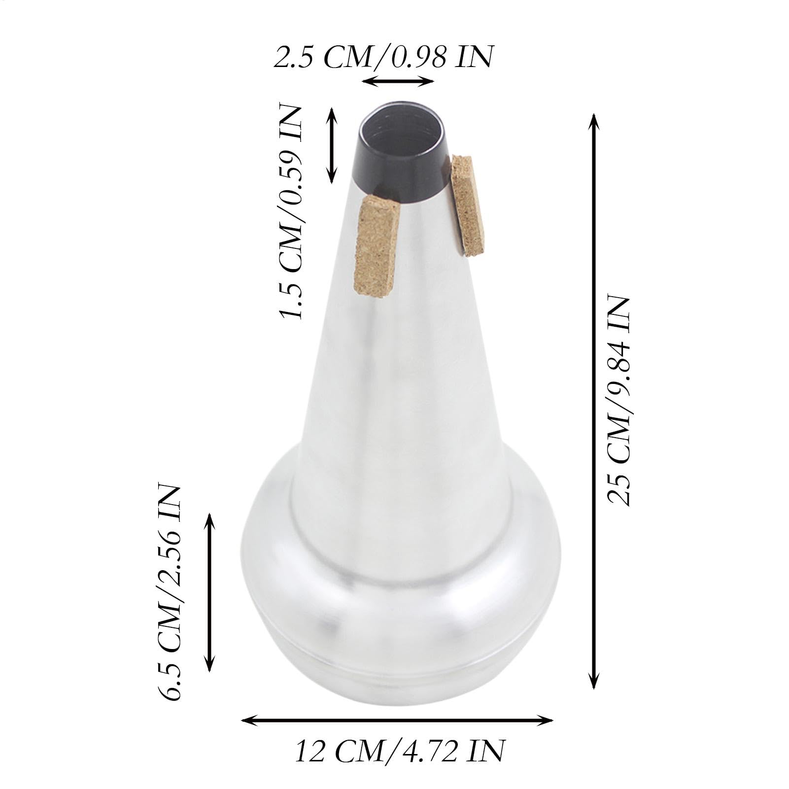 Büroklammer Straight Mute, Mute Posaunen-Tasse, Aluminium, tragbar, tragbar, Muted, professionelles Übungswerkzeug, Musikinstrumentenzubehör für Zuhause, niedriger Ton