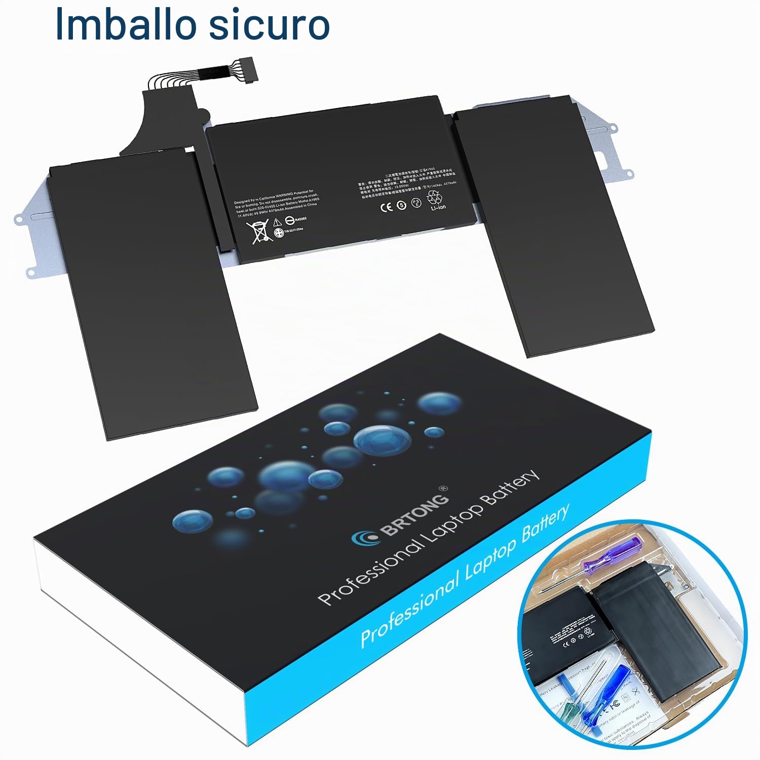Batteria di ricambio per laptop A1965 A2179 A1932 compatibile con Mac Book Air 13" 2018 2019 2020 anno
