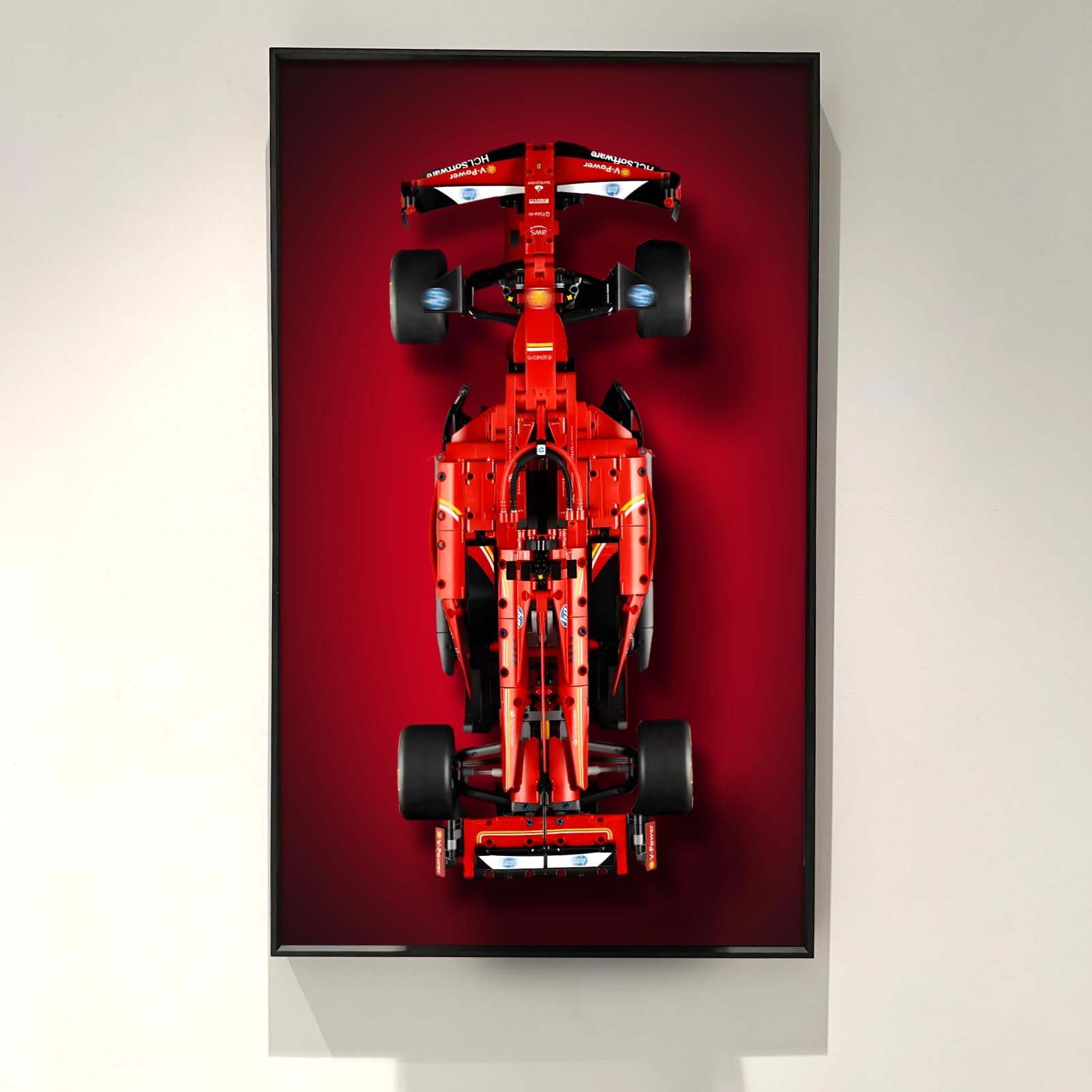 ICUANUTY Display Wallboard Compatible with Lego Technic Ferrari SF-24 42207 F1 Car Display Frame, Gift Ideas Compatible with Lego F1 Car Wall Mount Display Lovers, Only Wall Frame! 75x45cm — image 1