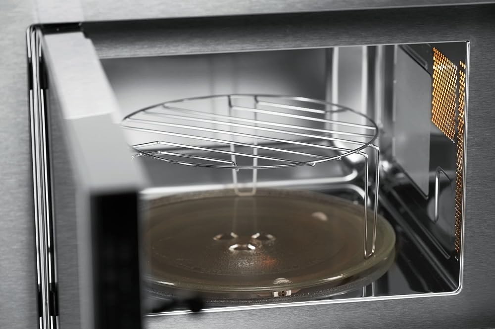 Respekta Einbau-Mikrowelle MW800 / 20 L Mikrowellengerät mit Grill/Mikrowelle 800 W/Grill 1000 W / 5 Leistungsstufen/Digitaltimer / 38 x 56 x 50 cm Einbaumaße (H x B x T)