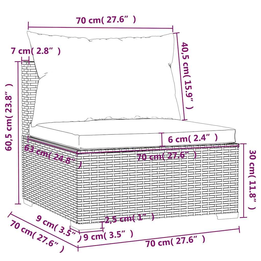 Set Salotto da Giardino 4 Pezzi in Rattan PE Nero | Modulari componibili con soffici cuscini blu acqua per momenti di relax in terrazzo patio o veranda.