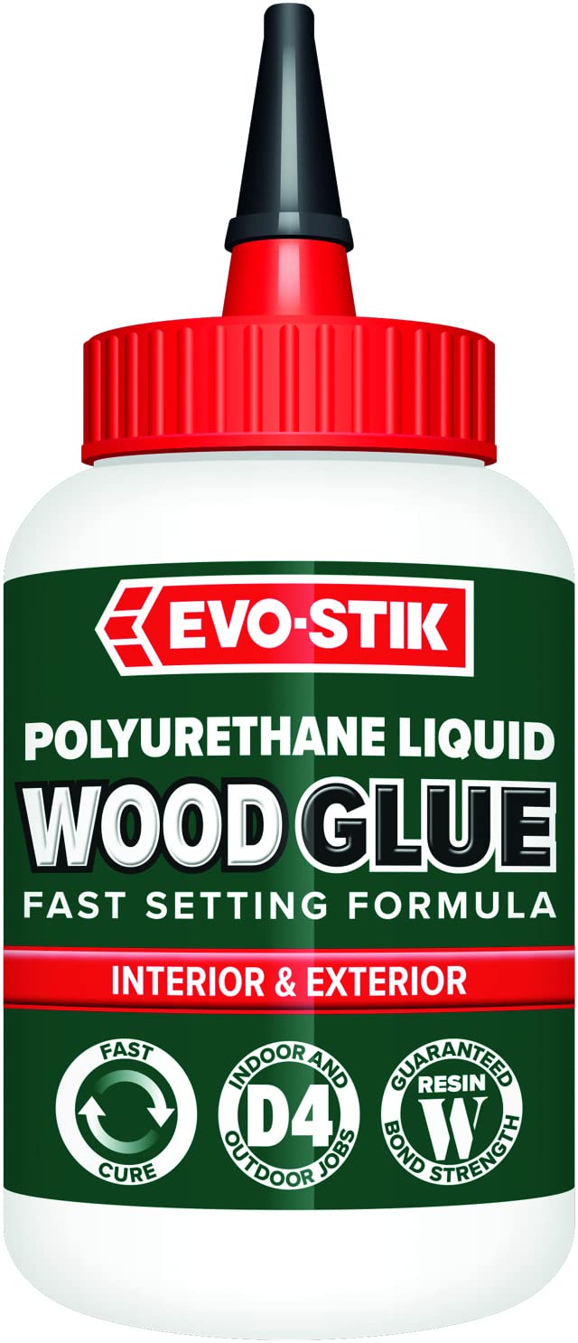 EVO-STIK Polyurethane Liquid Wood Glue, Water Resistant, Extra Strong, Fast Setting, Suitable For All Wood Types, 500ml