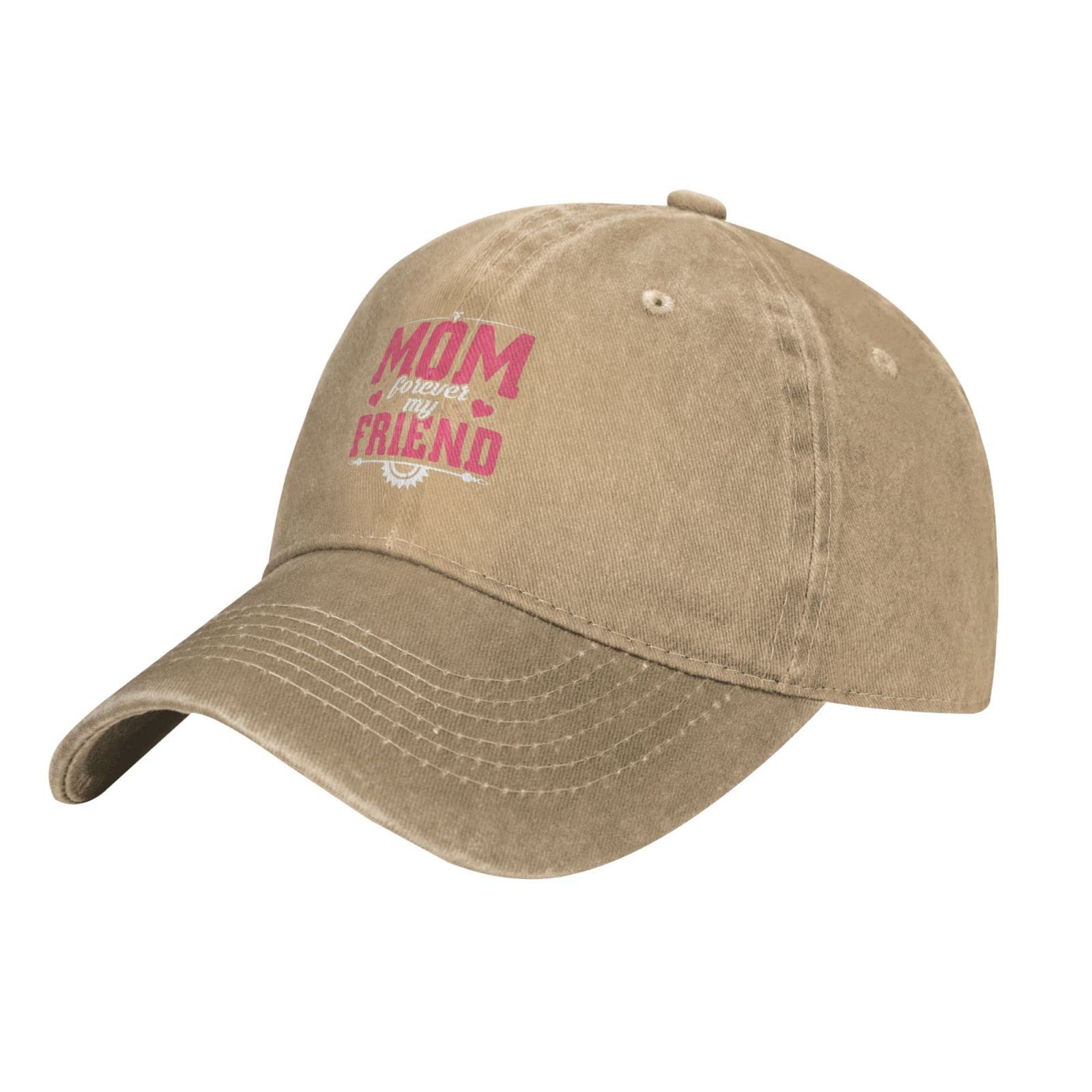 Baseball Cap Men Mothers Day Mom Gifts Sports Hat for Mens Retro Caps Light Weight Mom Forever My Friend Tennis Cap Natural