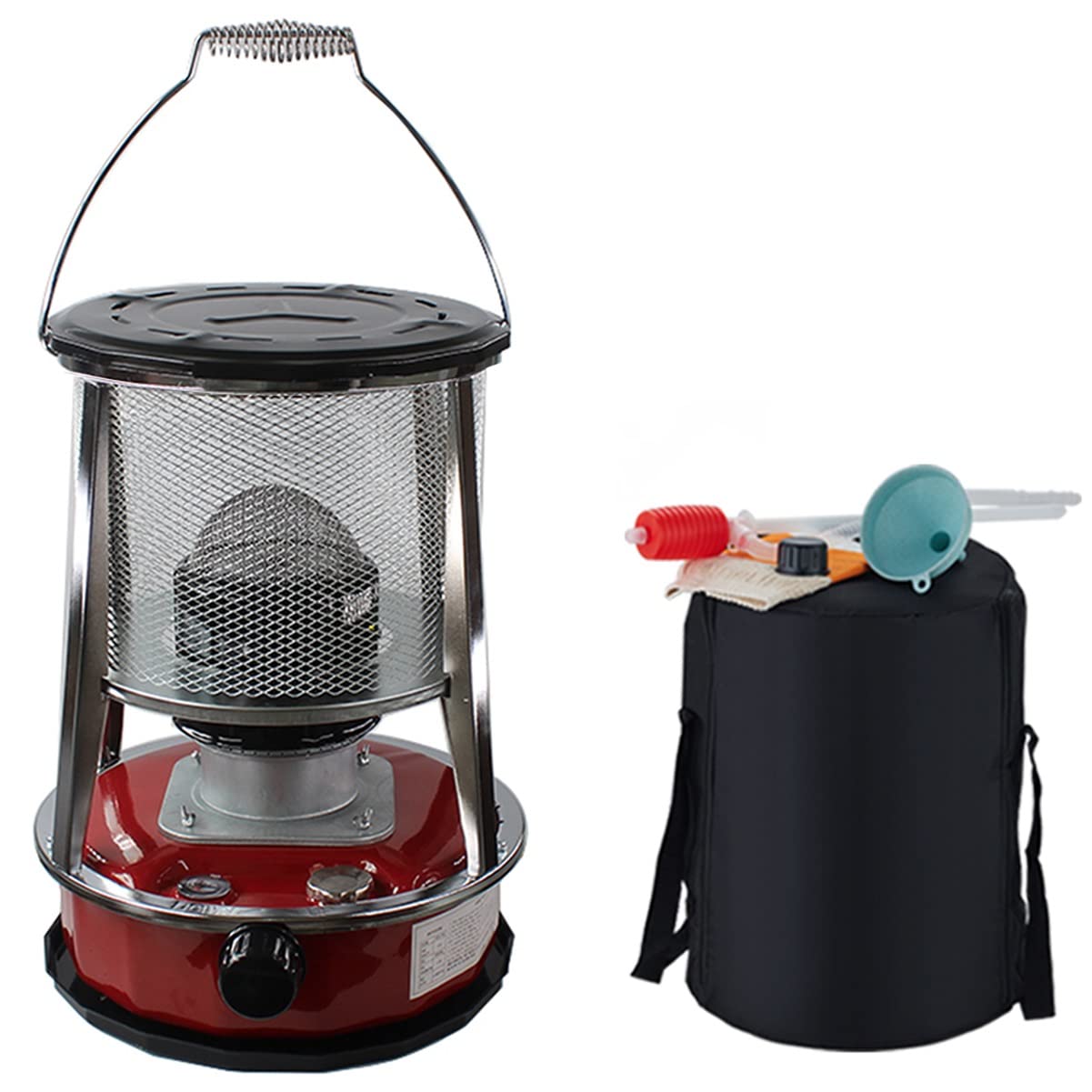 Estufa portátil de Queroseno, Quemador de Queroseno para Invierno, Calentadores de Aceite para Camping, para el hogar, Interior y Exterior, Patio, terraza, 4,6 L (Color: Rojo, tamaño: 32 x 32 x 4