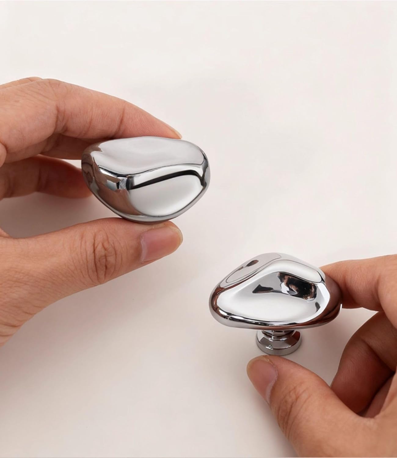 Silver Cabinet Knob Kitchen Drawer Knob and Pull Zinc Alloy Cabinet Hardware Handle Pack of 4
