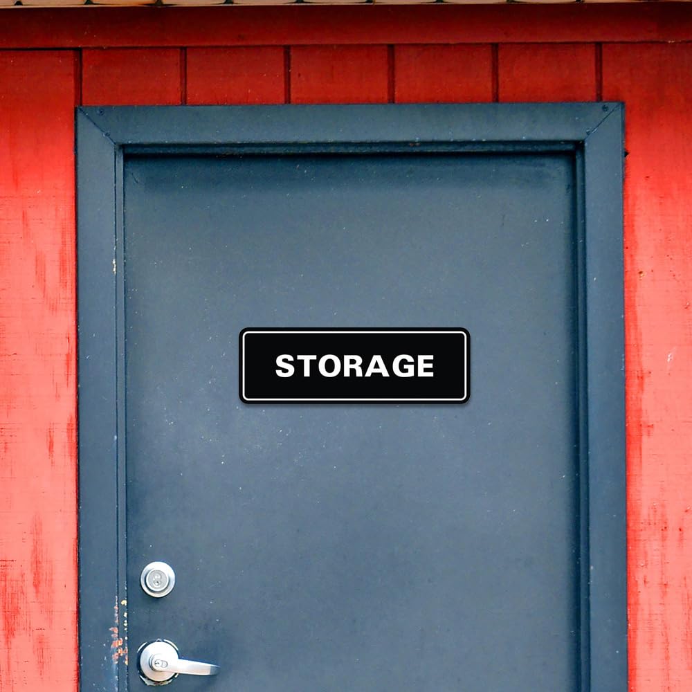 Cartel de almacenamiento estándar para puerta/pared, color negro, pequeño (paquete de 10)