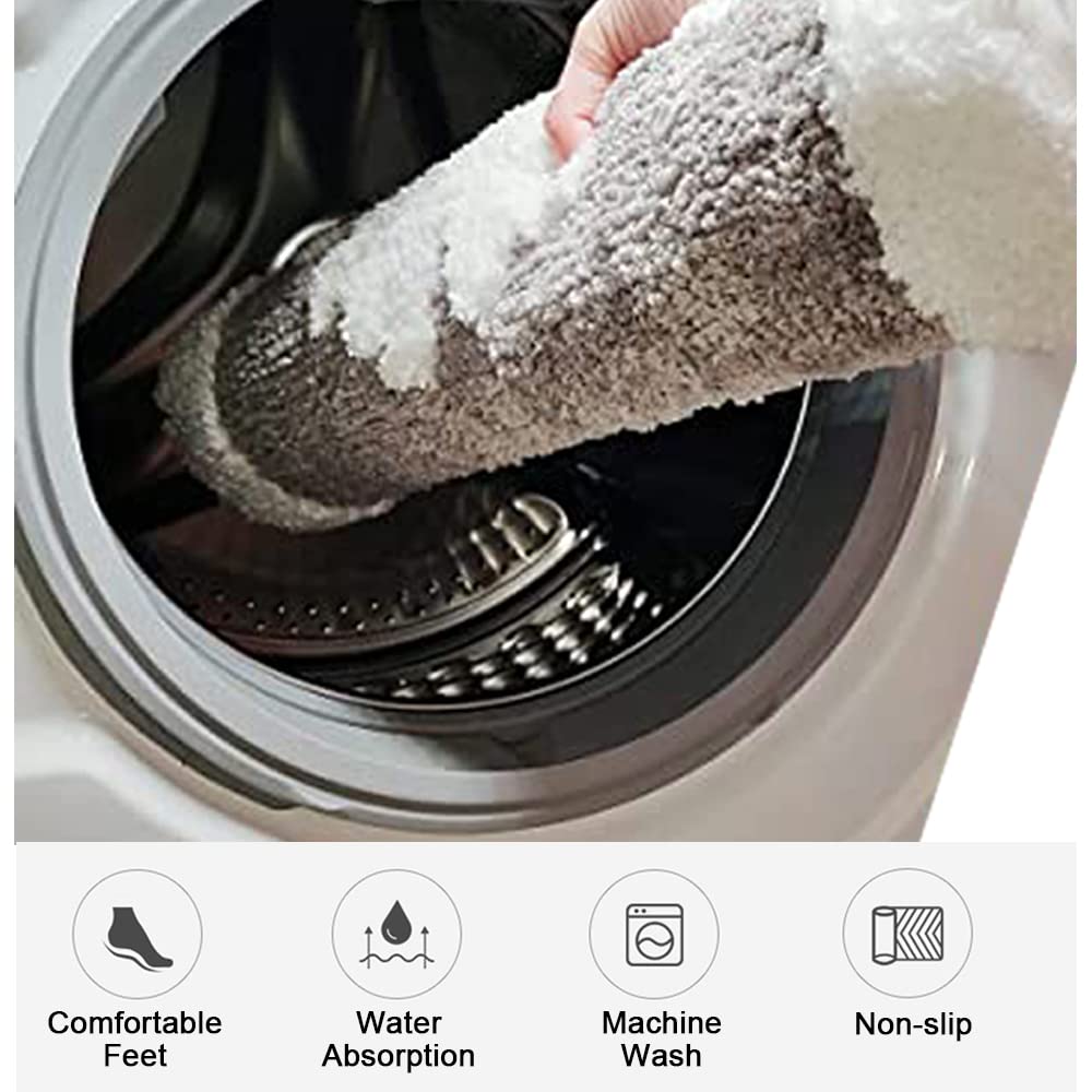 Odot Tappetino Da Bagno Antiscivolo – Morbido E Assorbente, 50x80 Cm, Design Piante Verdi, Lavabile In Lavatrice, Tappeto Per Bagno, Cucina E Camera Da Letto