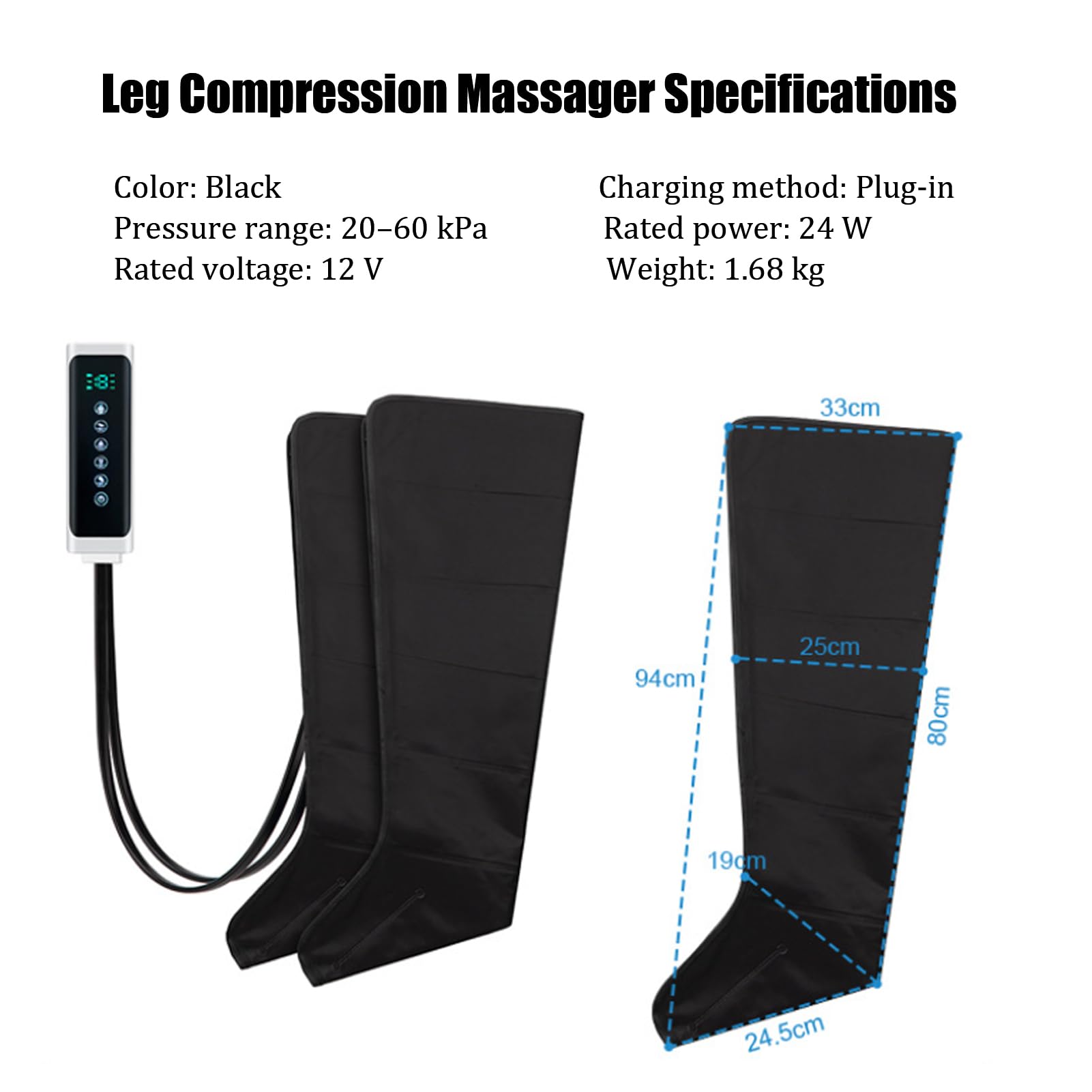 Masajeador De Piernas Circulación Presoterapia, Botas De Presoterapia De Piernas Con 3 Modos De Masajes, Mando Con 3 Niveles Compresión De Aire Para Relajación Muscular