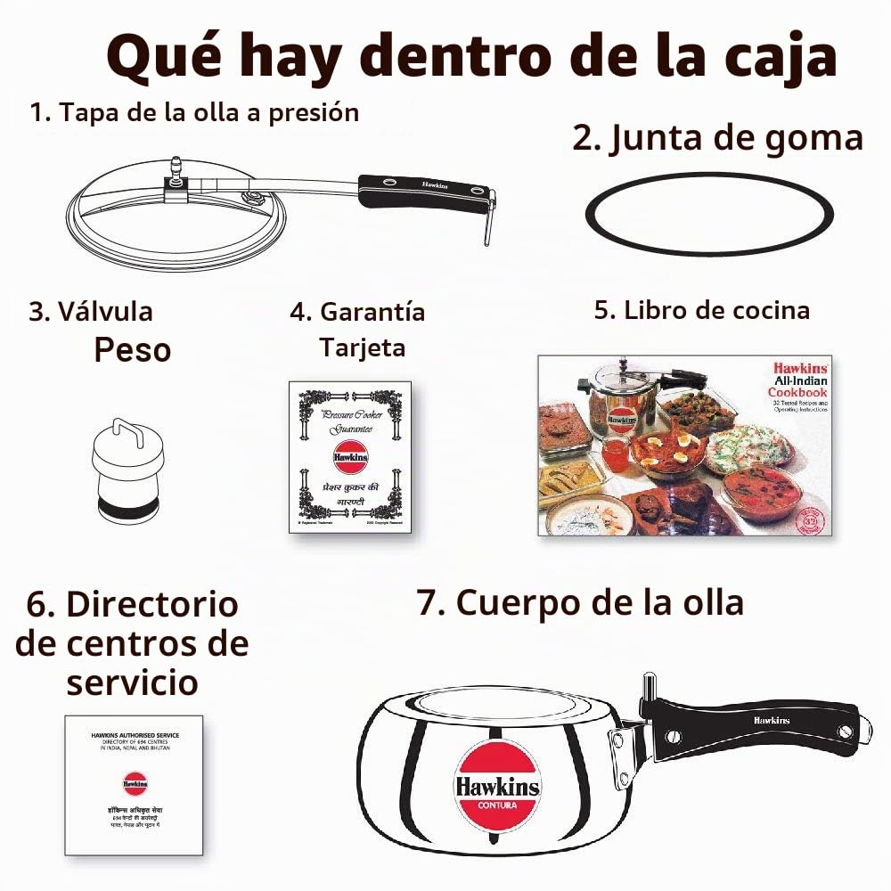 Hawkins Contura - Olla a presión de 2 litros, olla Handi, color plateado (HC20)