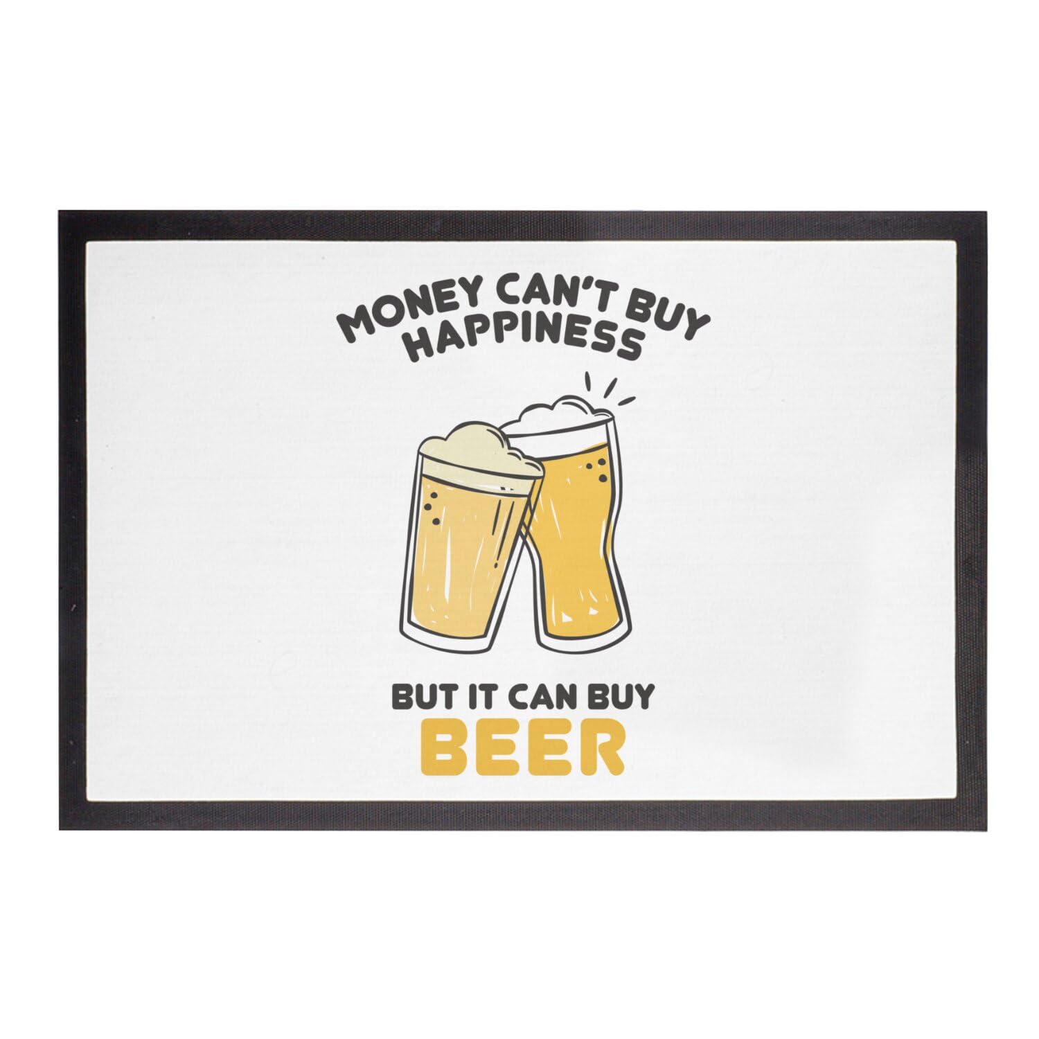 Paillasson Beer tapis d'entrée humour Beer Party blanc dimensions 75x50