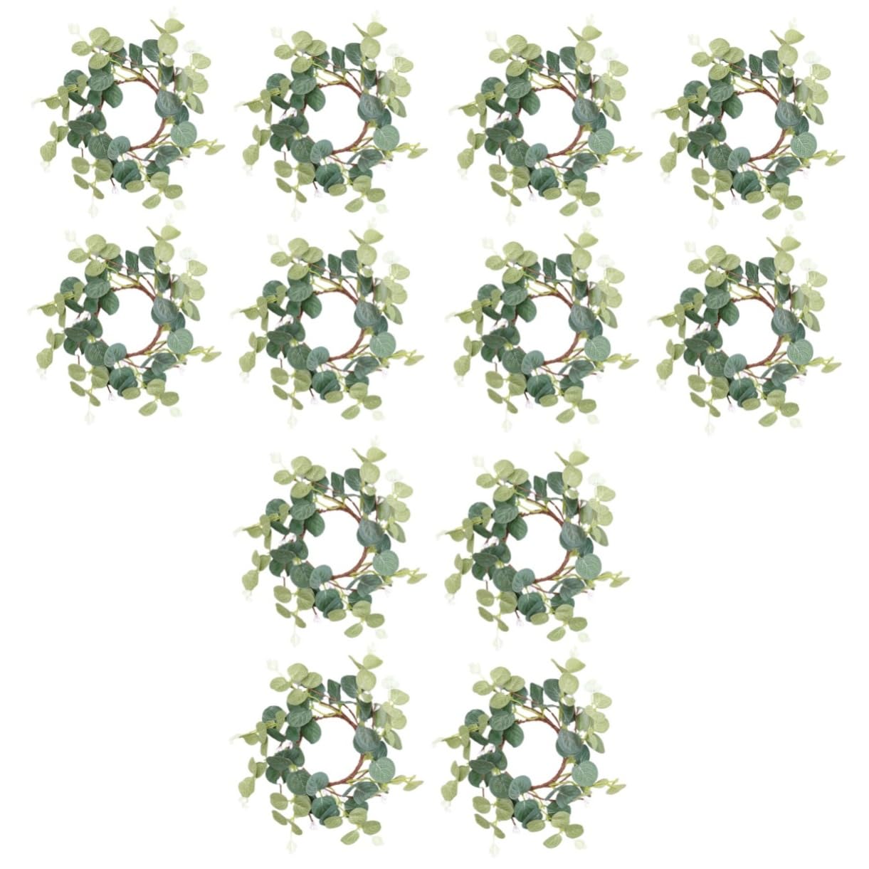 IMIKEYA 12stücke Eukalyptus Kerzenkranz Dekoration Für Ostern Künstlicher Wreath Für Festlichkeiten Tür Und Wanddeko Langlebig Und Für Kerzenarrangements