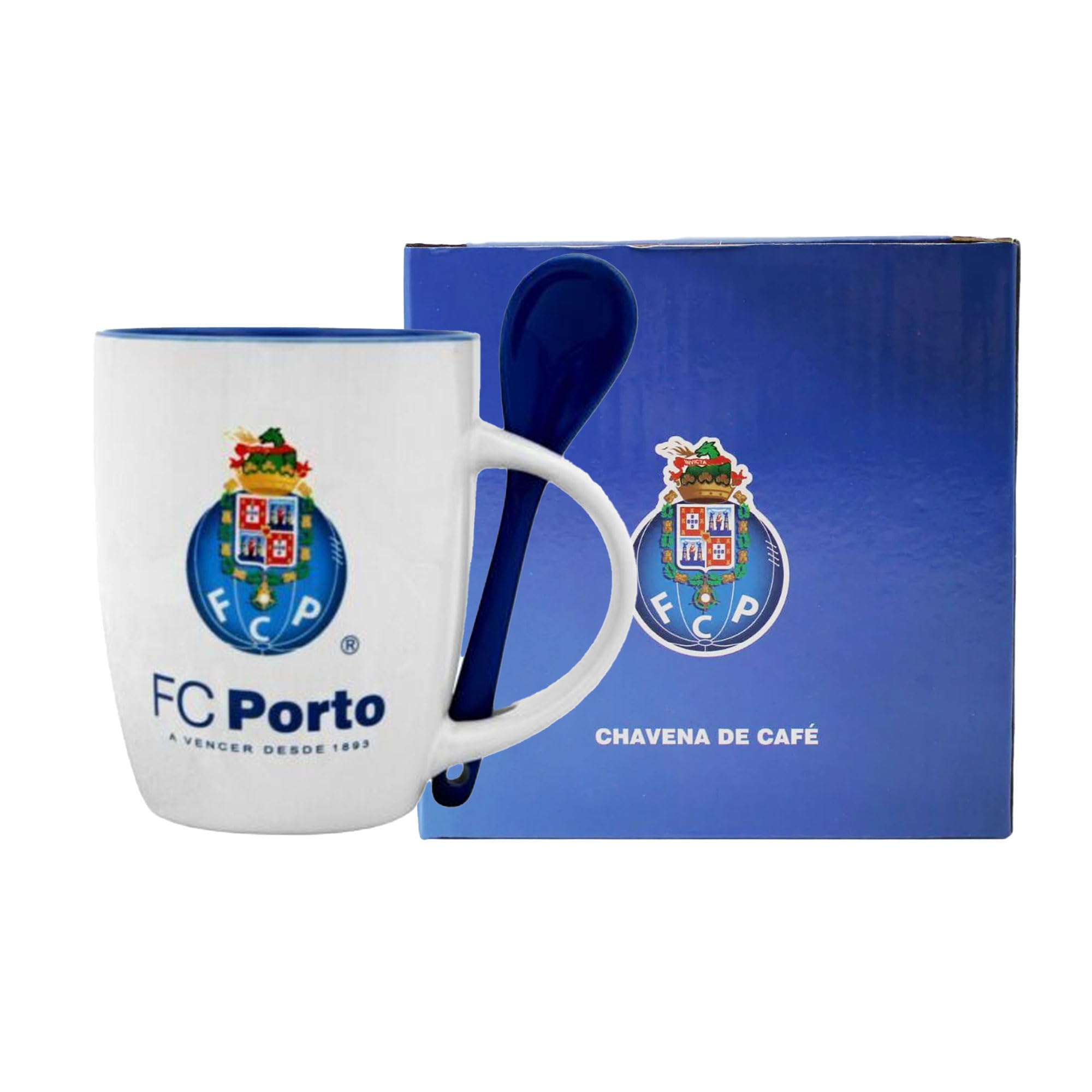 Porto Dragões - Juego de taza y cuchara de cerámica oficial del escudo del fútbol