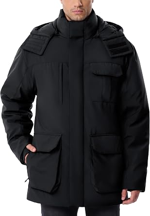 UIQUR Winter Coats For Men Winter Jackets Waterproof Warm Thicken Puffy Hooded Insulated Thicken Parka Coat