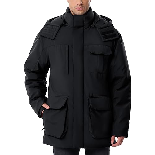 UIQUR Winter Coats For Men Winter Jackets Waterproof Warm Thicken Puffy Hooded Insulated Thicken Parka Coat