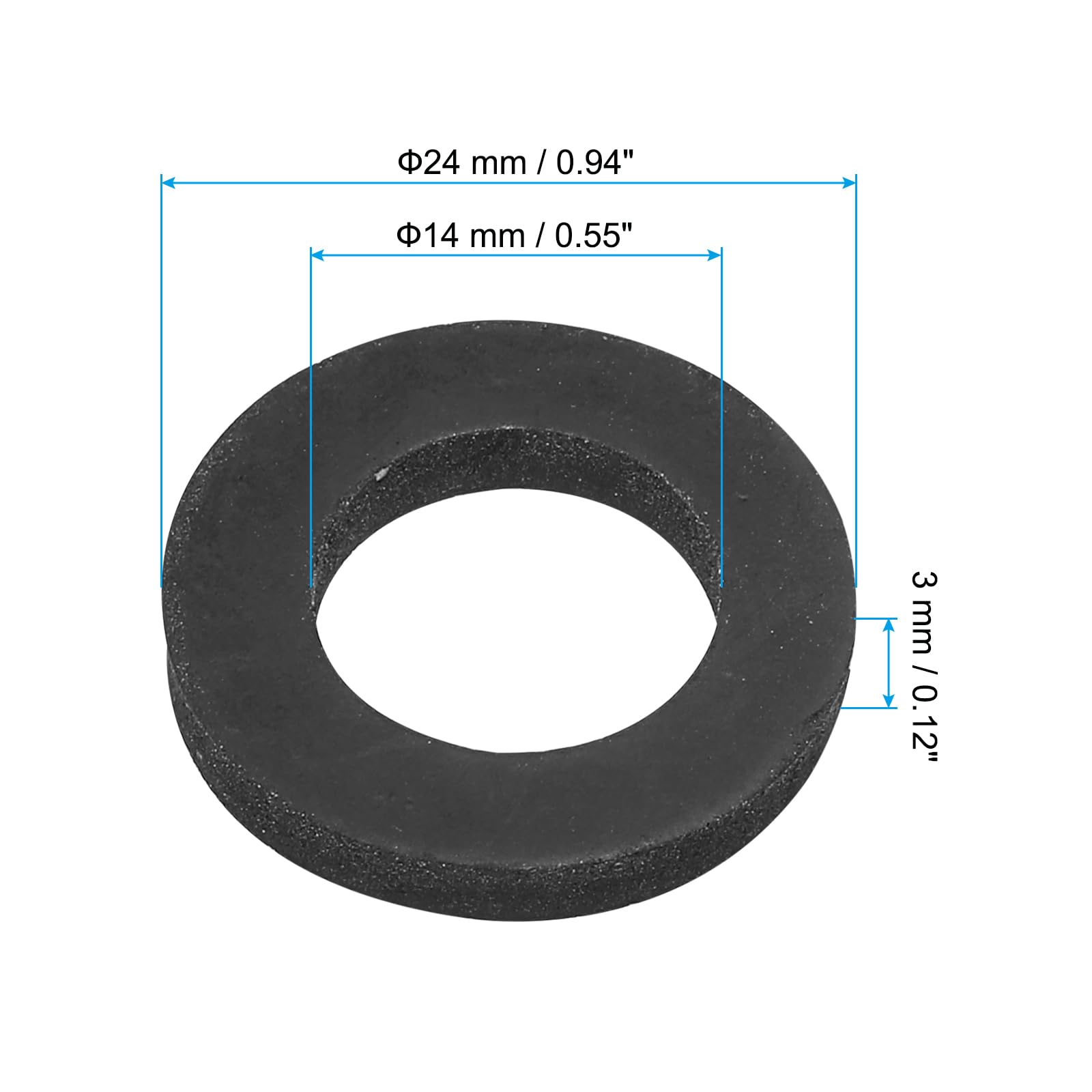 PATIKIL M14 Rubber Flat Washer - Image 2