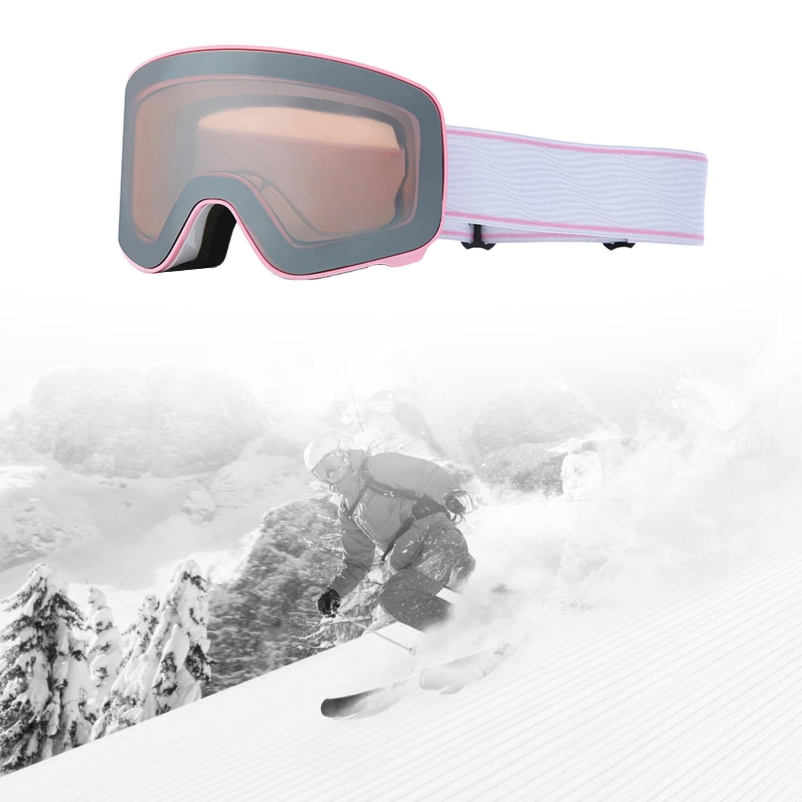 Lunettes de Ski Protection Masque Neige Anti-buée pour Motoneige et Vélo Grande Lentille Design Ergonomique Matières Résistantes Adaptées
