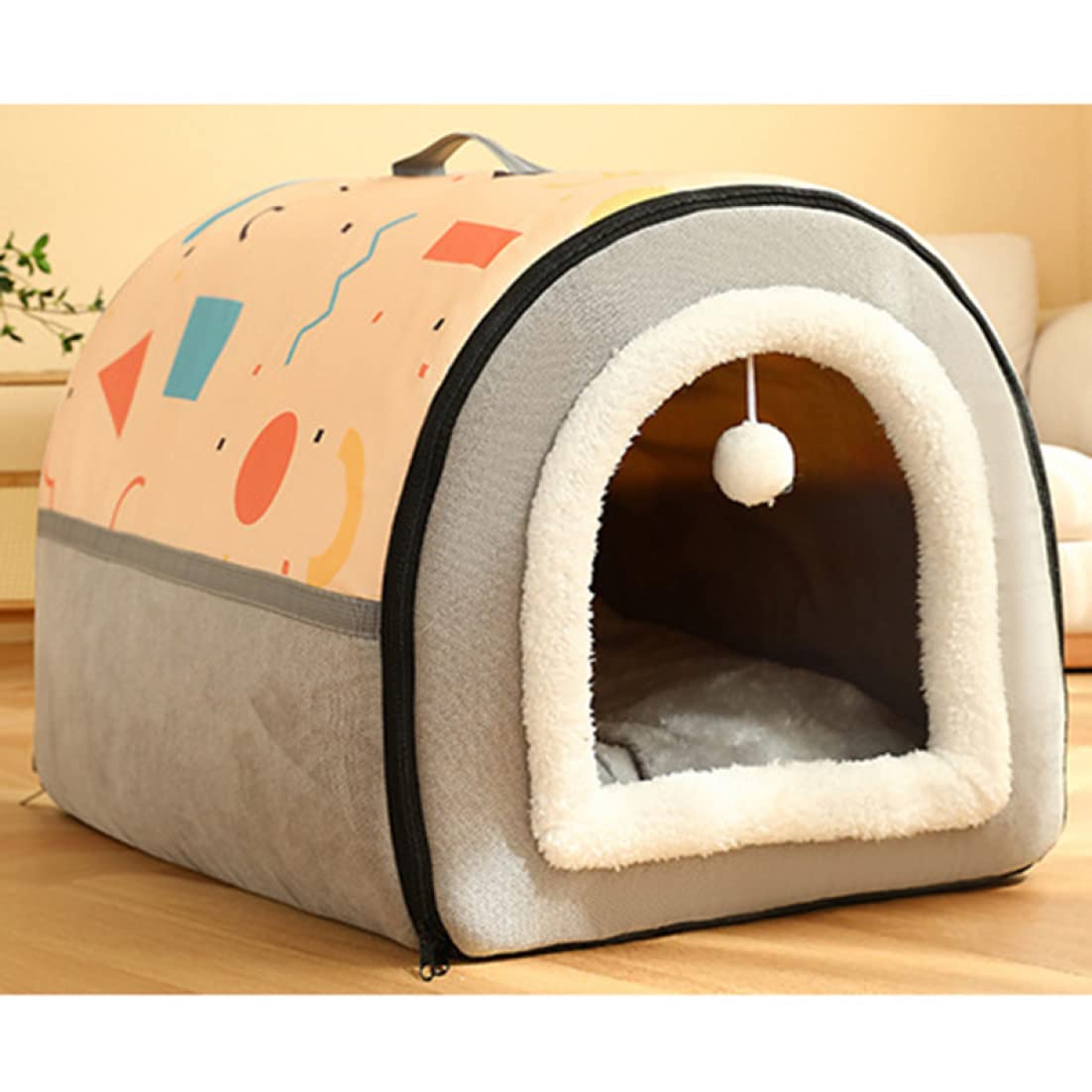 Amazon | [JUI3N] L ペット ハウス ペット ベッド イエロー 犬 ベッド