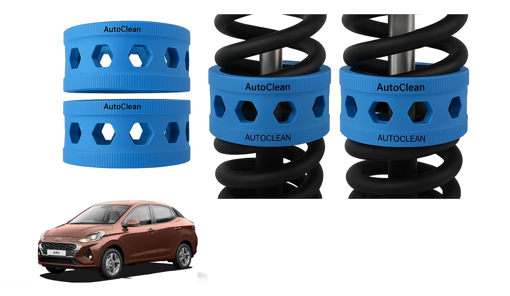 Autoclean Front Coil Spring Rubber Buffer Kit for Aura | Size B | Increases Car Height, Shock Absorber & Suspension Stabilizer Cushioner-picture-13
