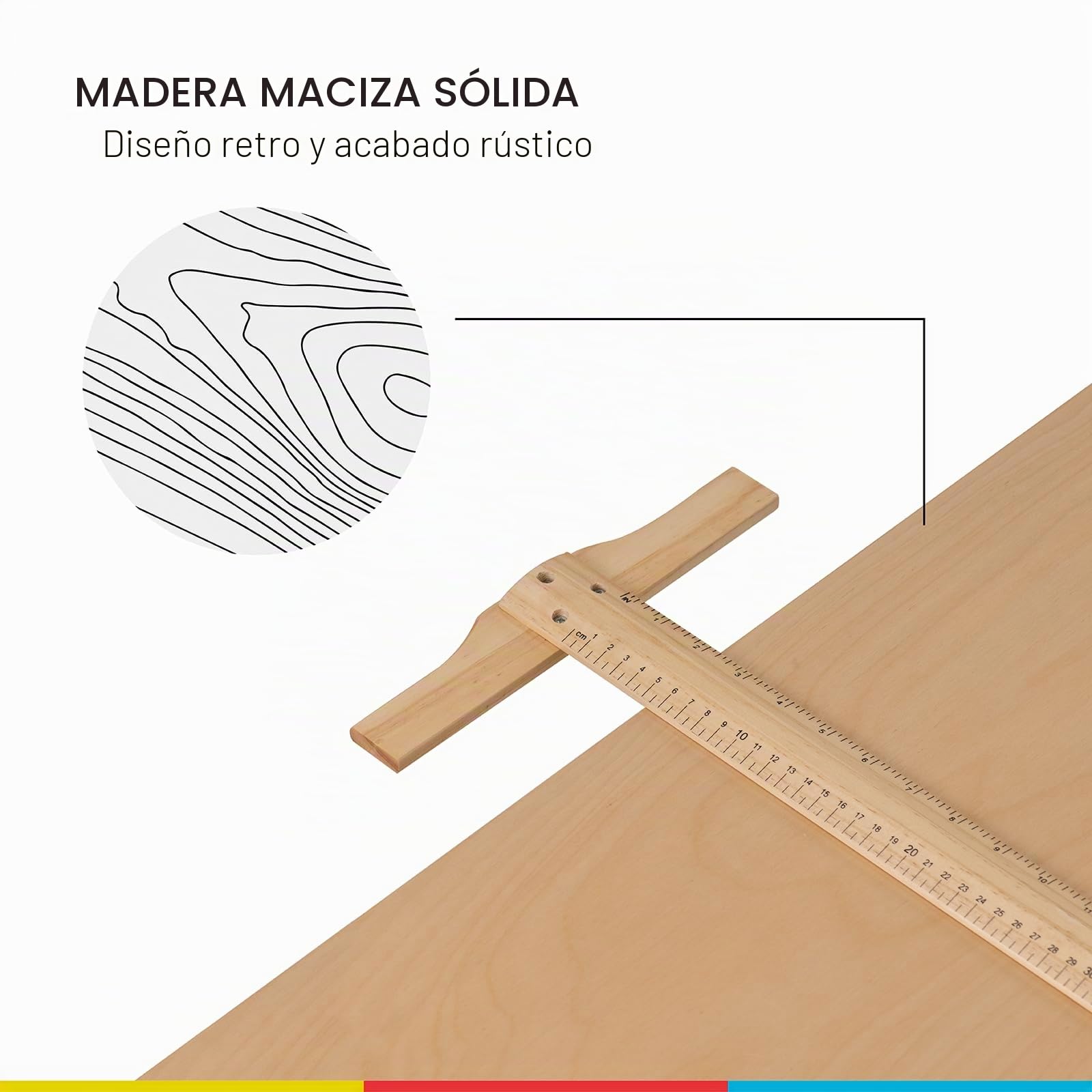 MEEDEN Juego de Mesa de Dibujo y Taburete de Madera, Taburete de Artista y Mesa de Manualidades con Altura Ajustable, Mesa inclinable para Obras de Arte, diseño gráfico, Lectura, Escritura