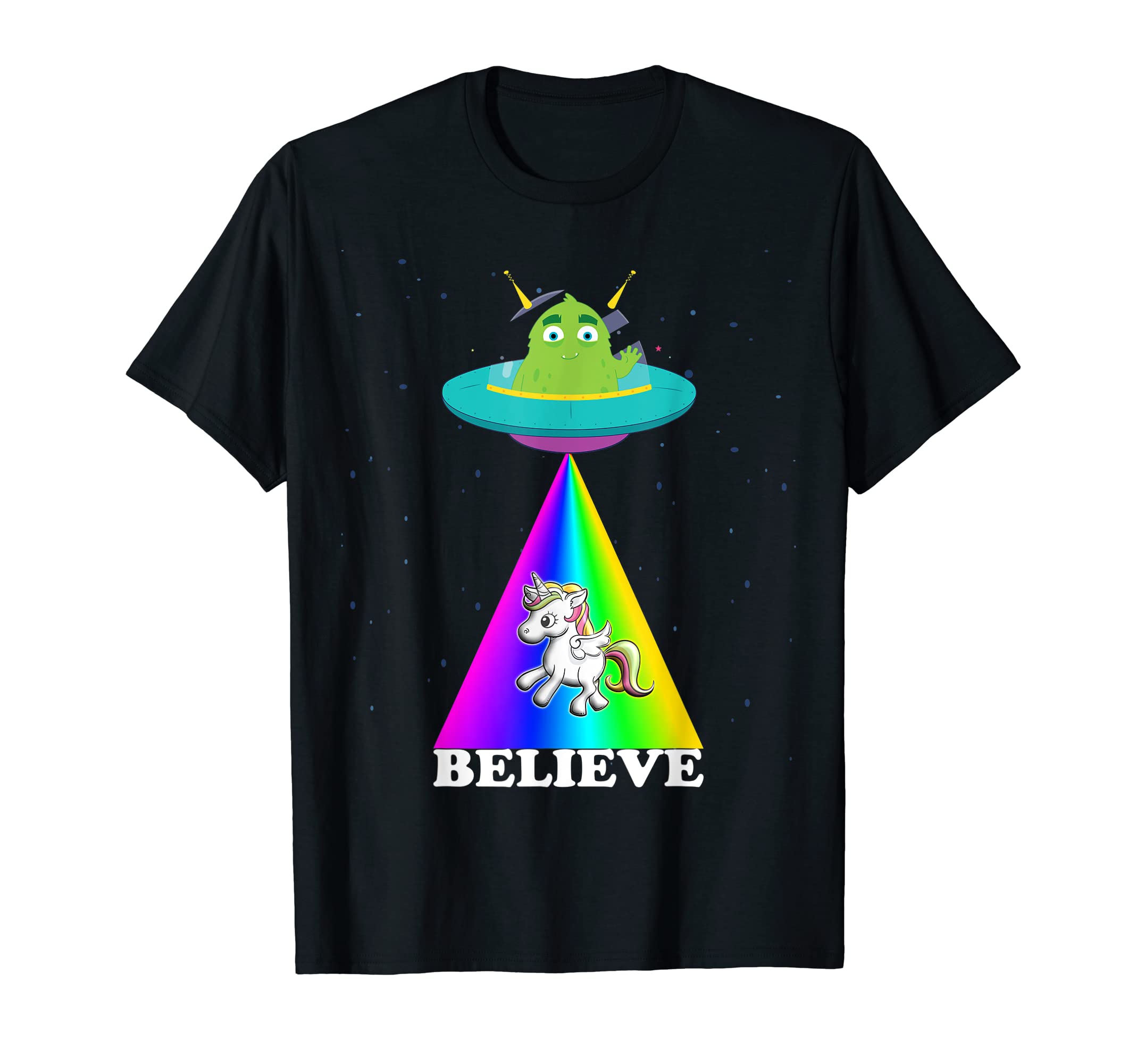 Unicorn Alien Ufo Funny T-Shirt Believe T-Shirt