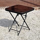 Kingfisher FSDT Folding Drinks Side Garden Patio Table - Black 40cm x 40cm x 46cm - Image 2