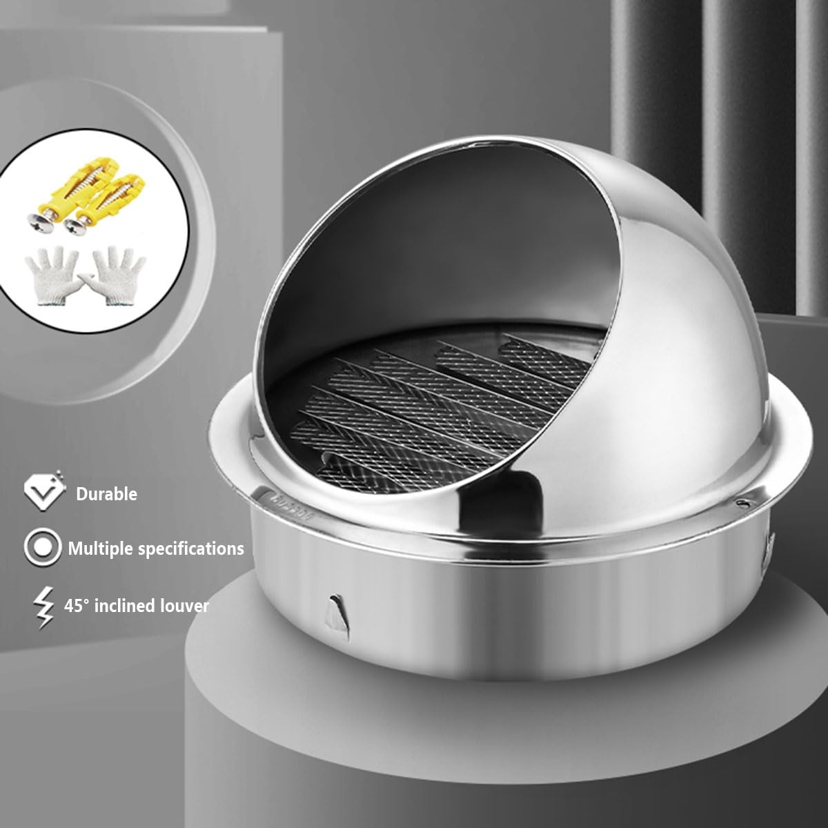 Rejilla de ventilación hemisférica, Rejilla de ventilación, Rejilla de ventilación para Campana extractora Robusta y fácil de Instalar (tamaño: 250 mm – 9,8 Pulgadas)