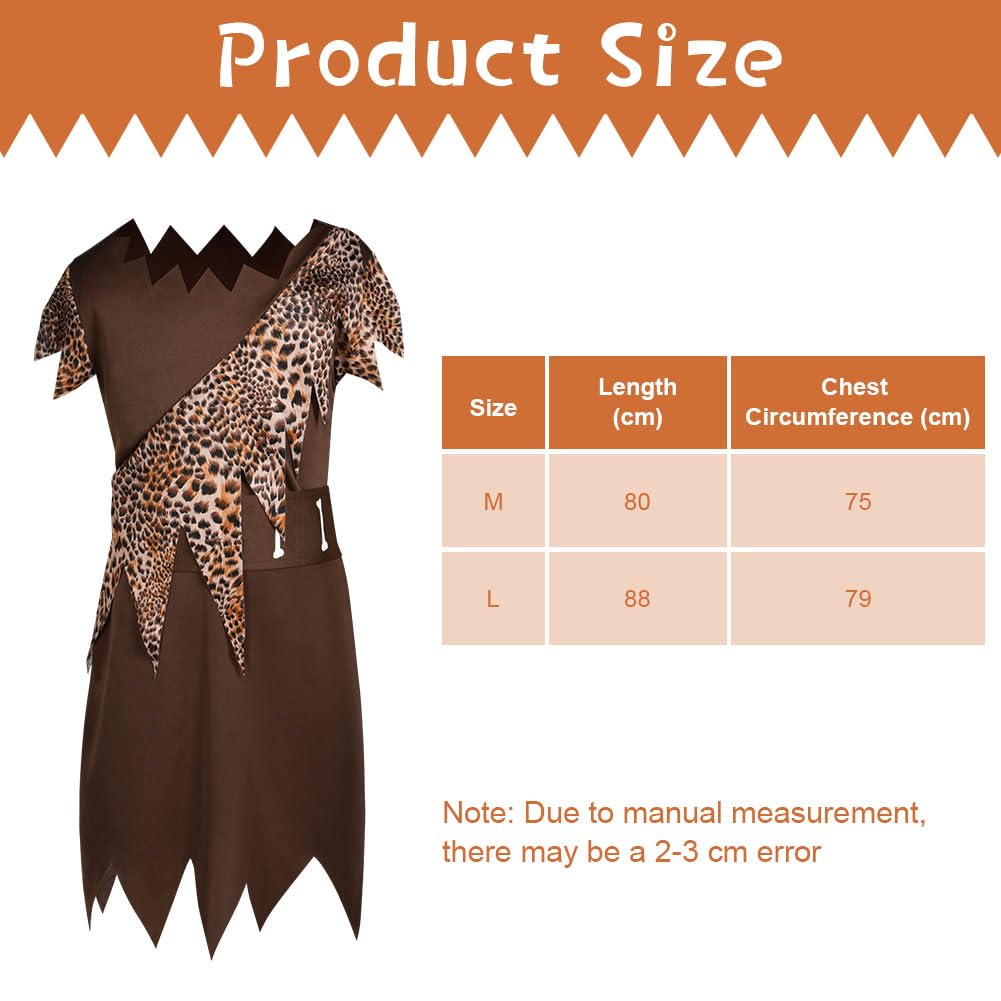 AYBUY Kids Caveman Costume, Boys Stone Age Themed Costume, Wild Cave Boys Outfit, Halloween Cosplay Fancy Dressapparel - Image 2