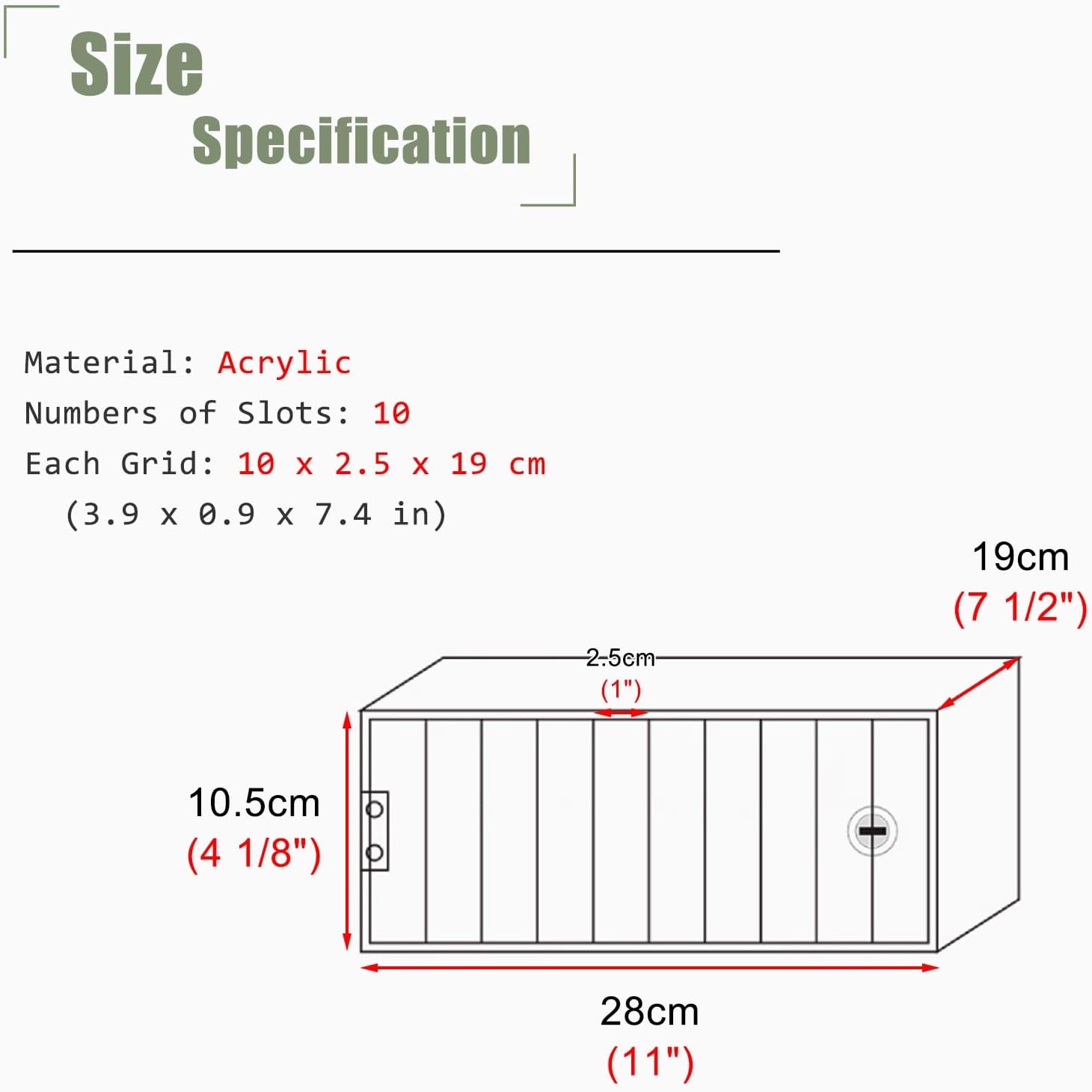 Acrylic Phone Storage Locker - 10 Slot Lightweight Freestanding Cabinet for Students, Clear Lock Box for Convenient Phone Organization and Easy Visibility