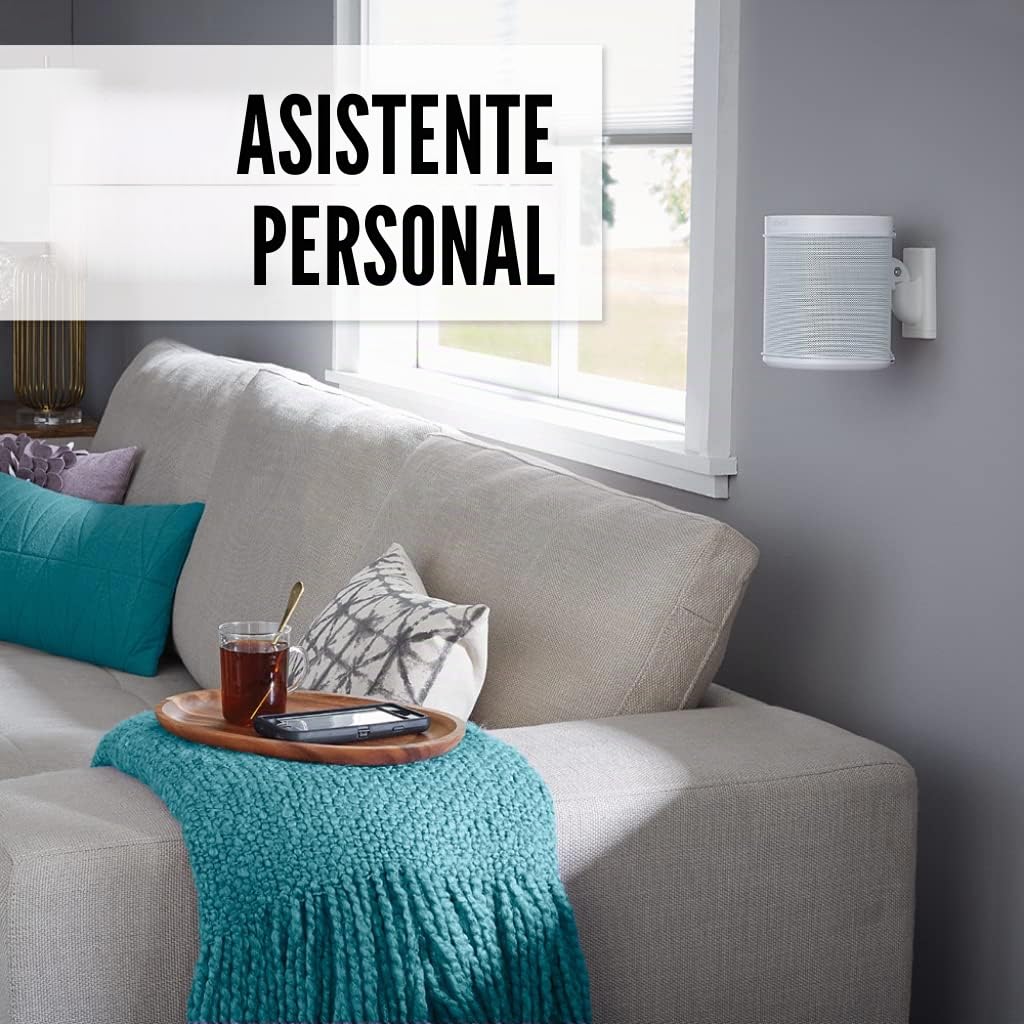 Sanus Soportes de Pared Ajustables para Altavoces diseñados para SONOS One, Play:1 & Play:3 – Par (Blanco)