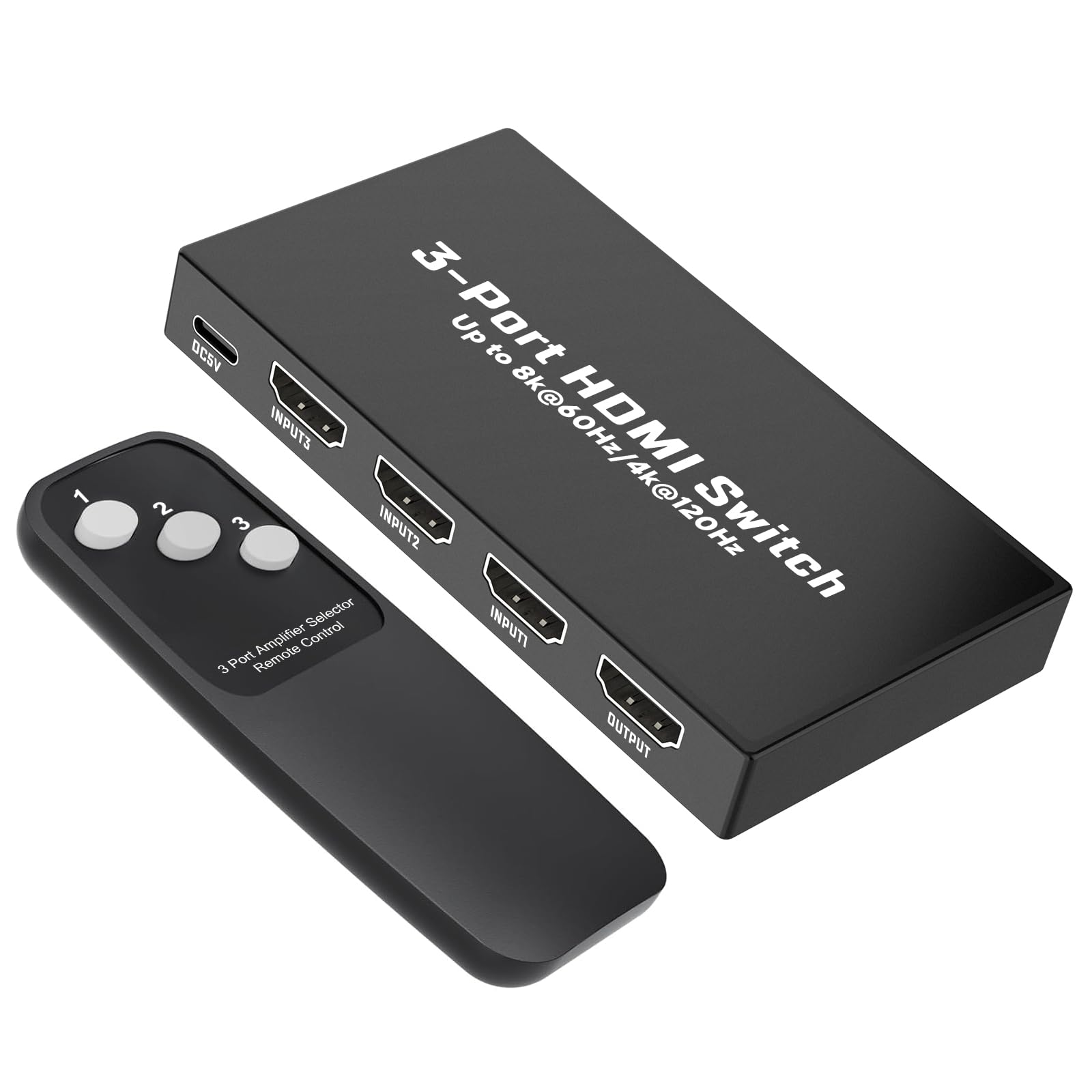 HDMI Switch Splitter Umschalter Unterstützt 8K 60Hz 4K 120Hz für PS5 HDTV Xbox Blu-ray DVD Laptop