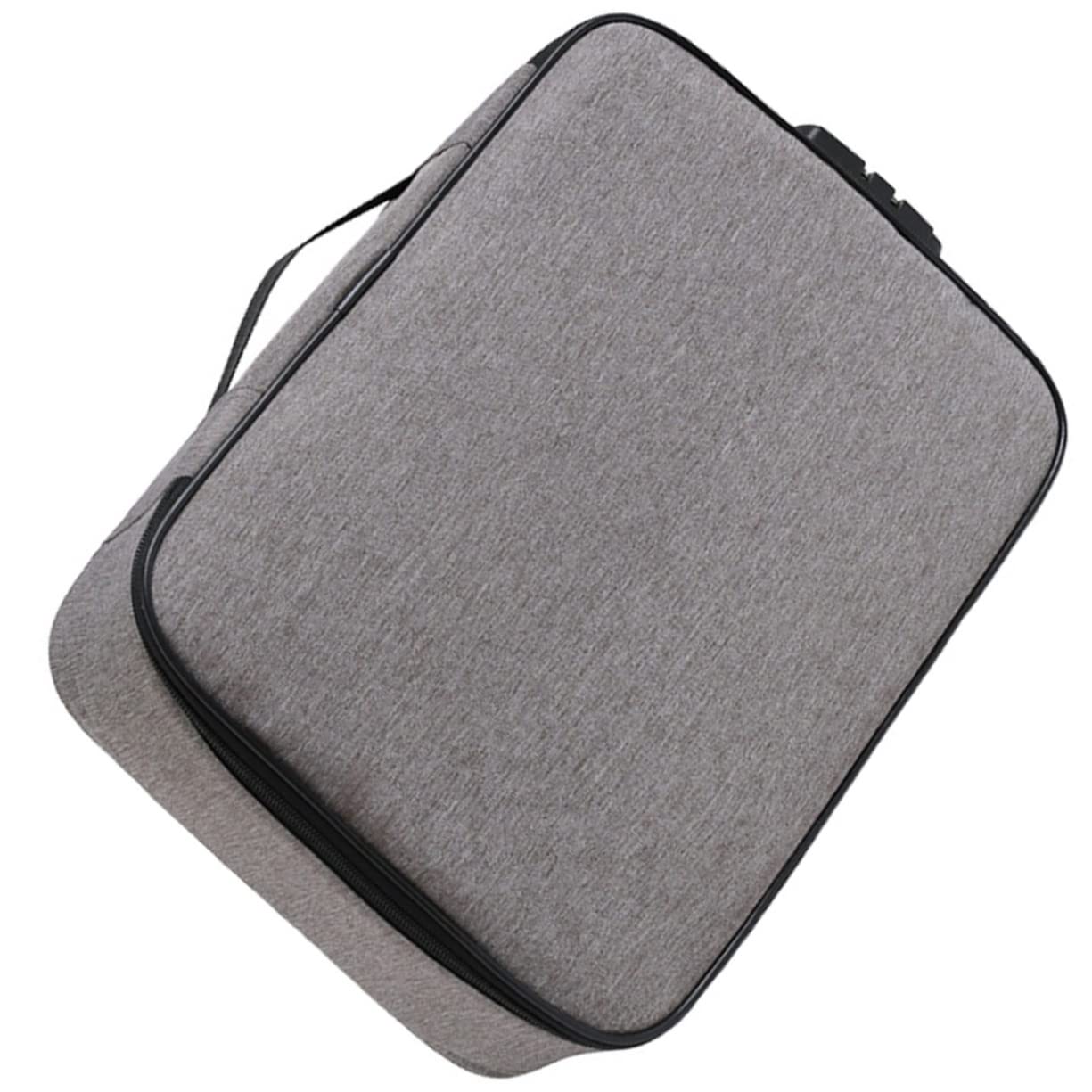 Organisateur de documents sécurisé gris avec serrure multi-rangement portable