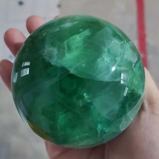Cristales y Piedras curativas Bola de Cristal Fluorita Verde Natural Cuarzo Rosa Esfera Tallada Decoración for el hogar Acuario Adorno de jardín Adivinación 1pc ERTEYIN (Color : Green Fluorite, Size
