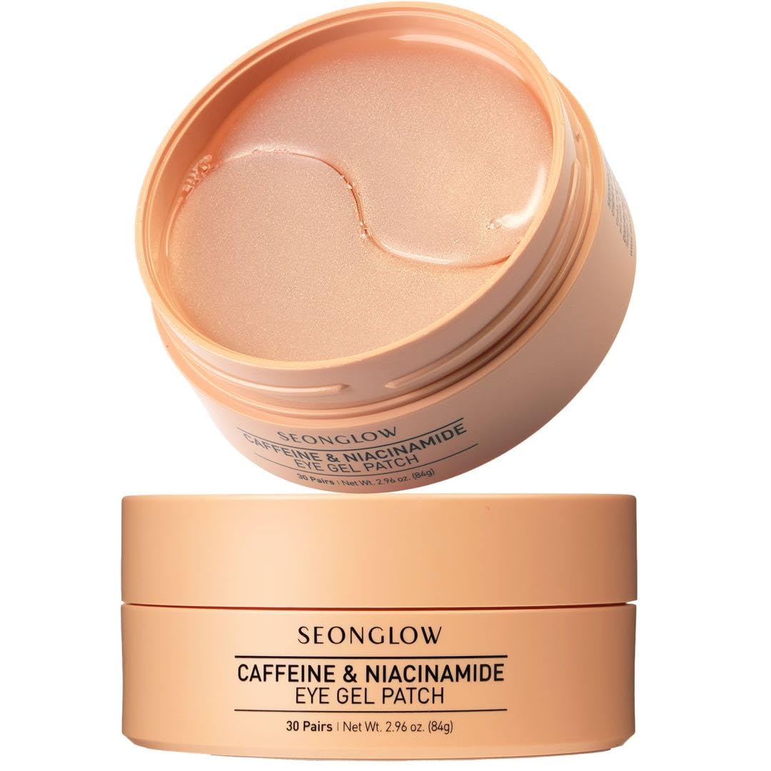 Under Eye Patches for Women: Dark Circles Puffy Eyes and Eye Bag Treatment - Caffeine Eye Mask with Niacinamide Hyaluronic Acid - Korean Skin Care for Hydrating & Reducing Wrinkles (60 Count (Pack of 1))