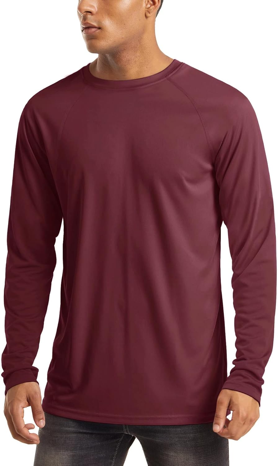 MAGCOMSEN Men's Sun Protection T-Shirt UPF 50+ UV Long Sleeve Moisture Wicking Performance Athletic Shirt : Sports & Outdoors