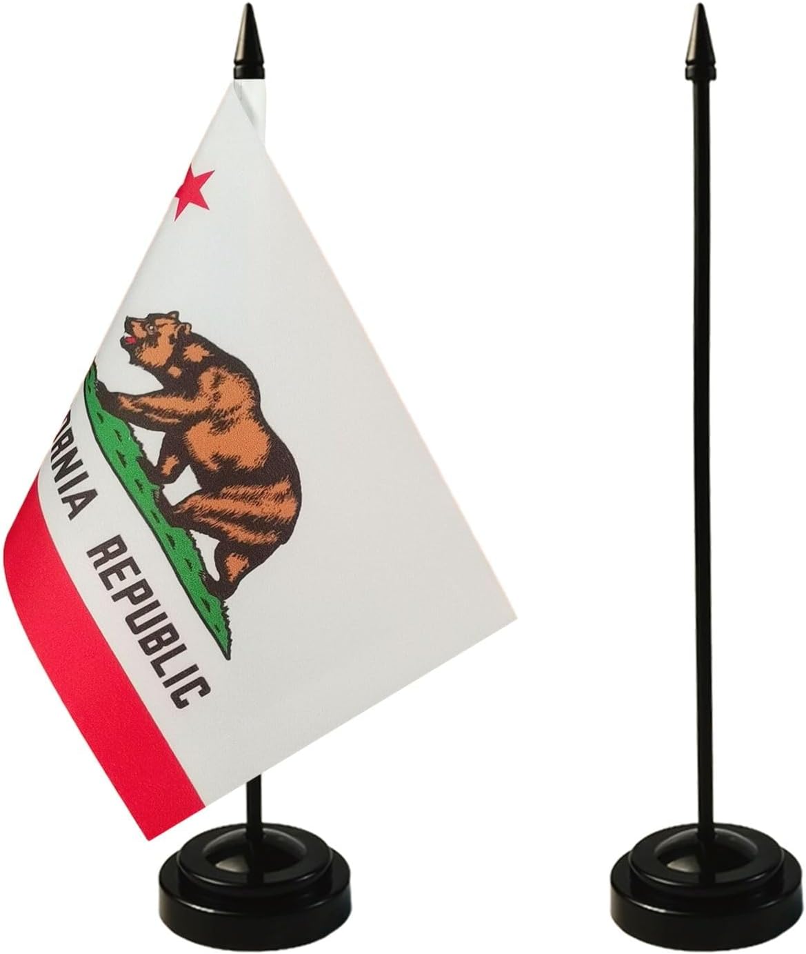2 Pack USA & California Desk Flag, 1 California Table Flag,1 American Desk Flag,California Office Table Flag on Stand Base, Decorations for Offices, Families, Conference rooms - Image 2