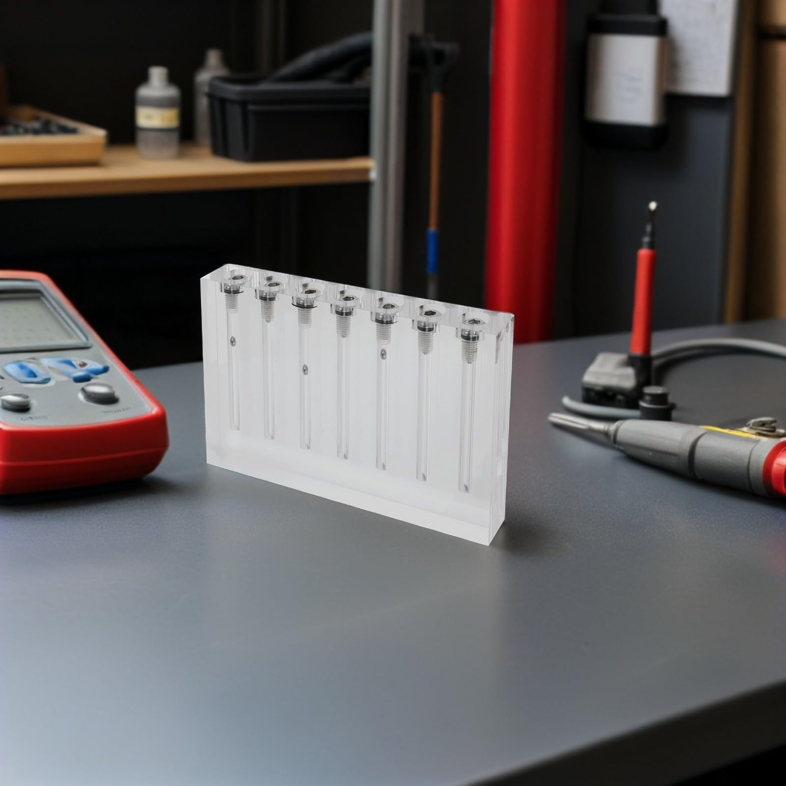 HEMOTON Kit per Analisi Olio Motore Tester Comparativo Flusso D'olio in Acrilico, 7 Fori, Strumento Diagnostica Auto per Uso Domestico e Risultati Rapidi e Affidabili