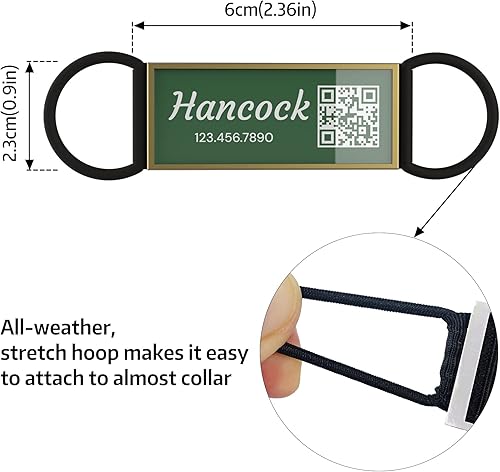 Miniatura 5 de Etiqueta de perro con código QR, silenciosa deslizante, identificación silenciosa para mascotas, placa silenciosa personalizada y silenciosa para