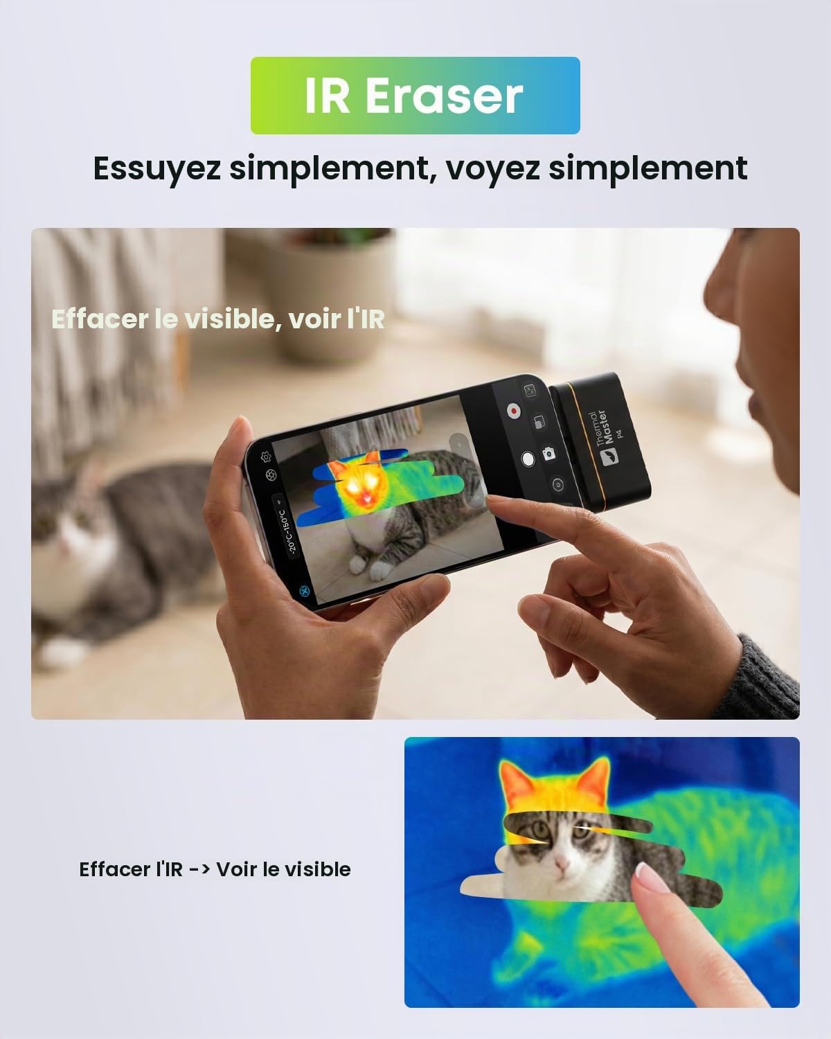 Caméra thermique Thermal Master P4 pour Android à double objectif, 35 mK