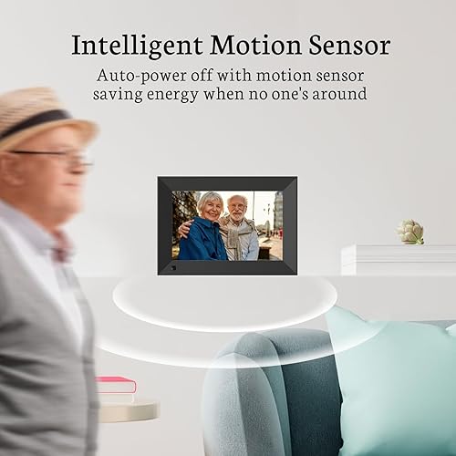 Miniatura 5 de BSIMB - Portarretratos digital de 8 pulgadas con pantalla táctil, portarretratos electrónico mediante Wi-Fi con pantalla HD de 1280 x 800, álbum de