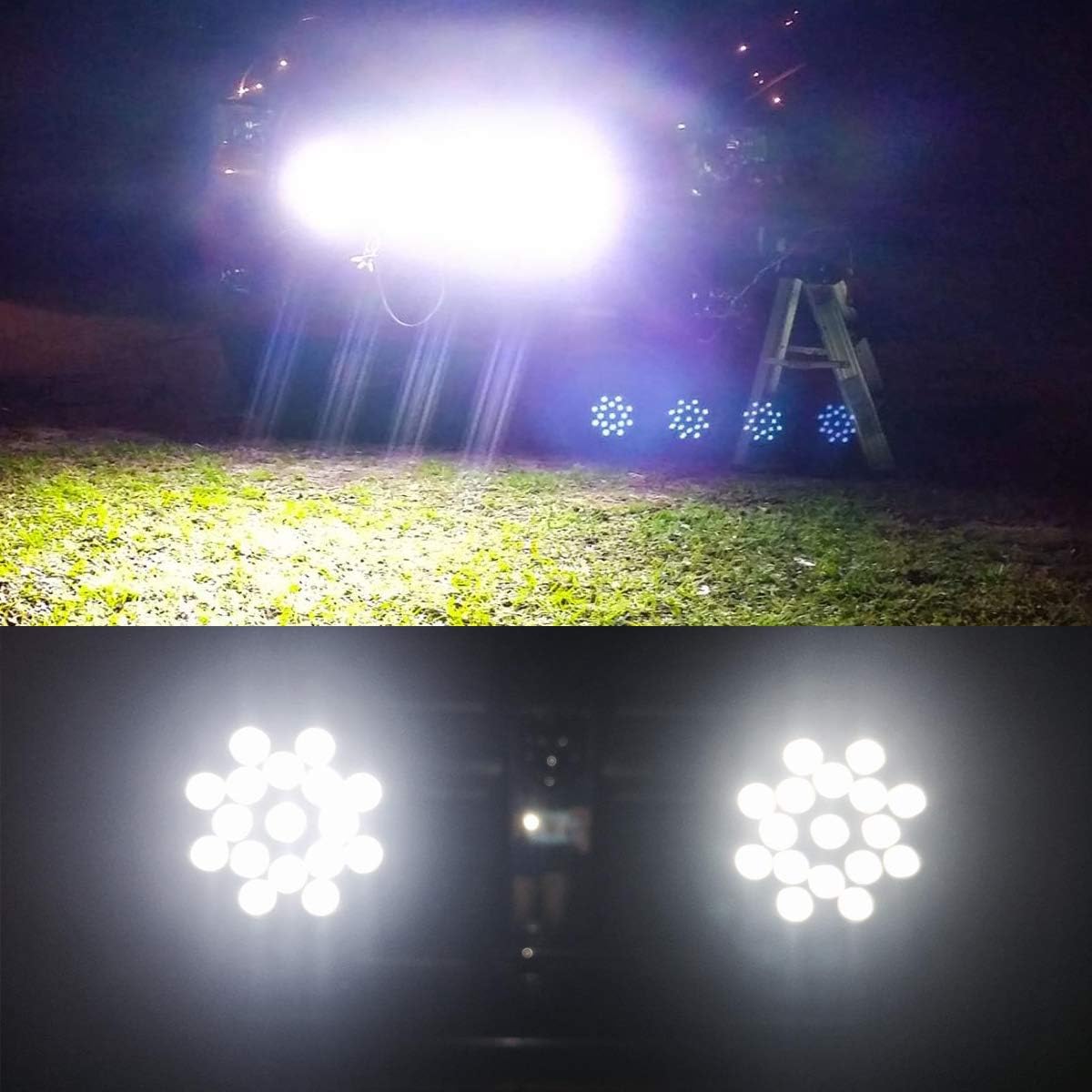 AUXTINGS 7 inch 51W Led Light Bar Flood Beam Offroad LED Work Light for Jeep Off-road Vehicles 4x4 Atvs Utvs (7 in 51W R-F)