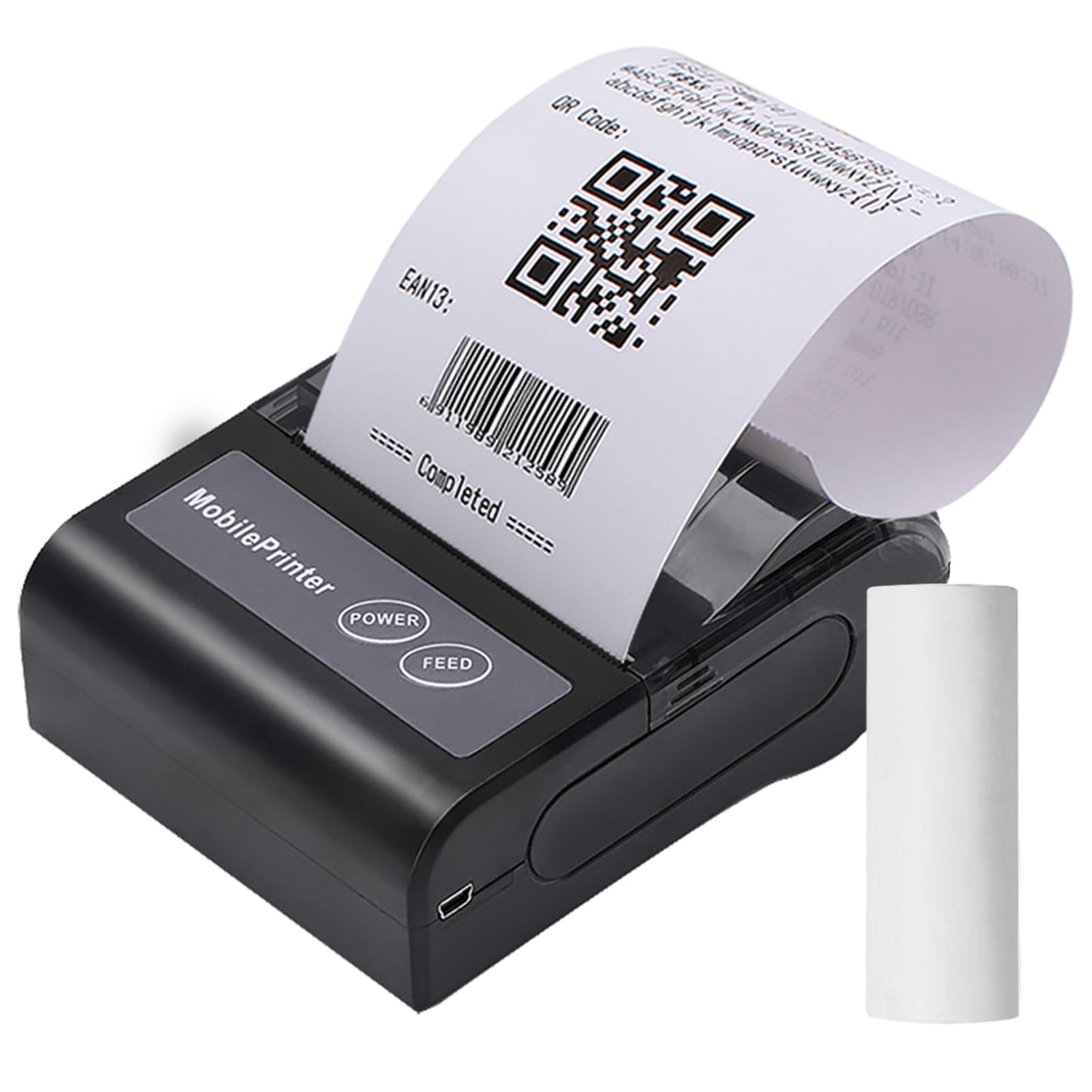 Irfora Stampante portatile BT 80 mm per ricevute termiche, mini stampante mobile POS personale con batteria ricaricabile, supporta ESC/POS, compatibile con Android iOS