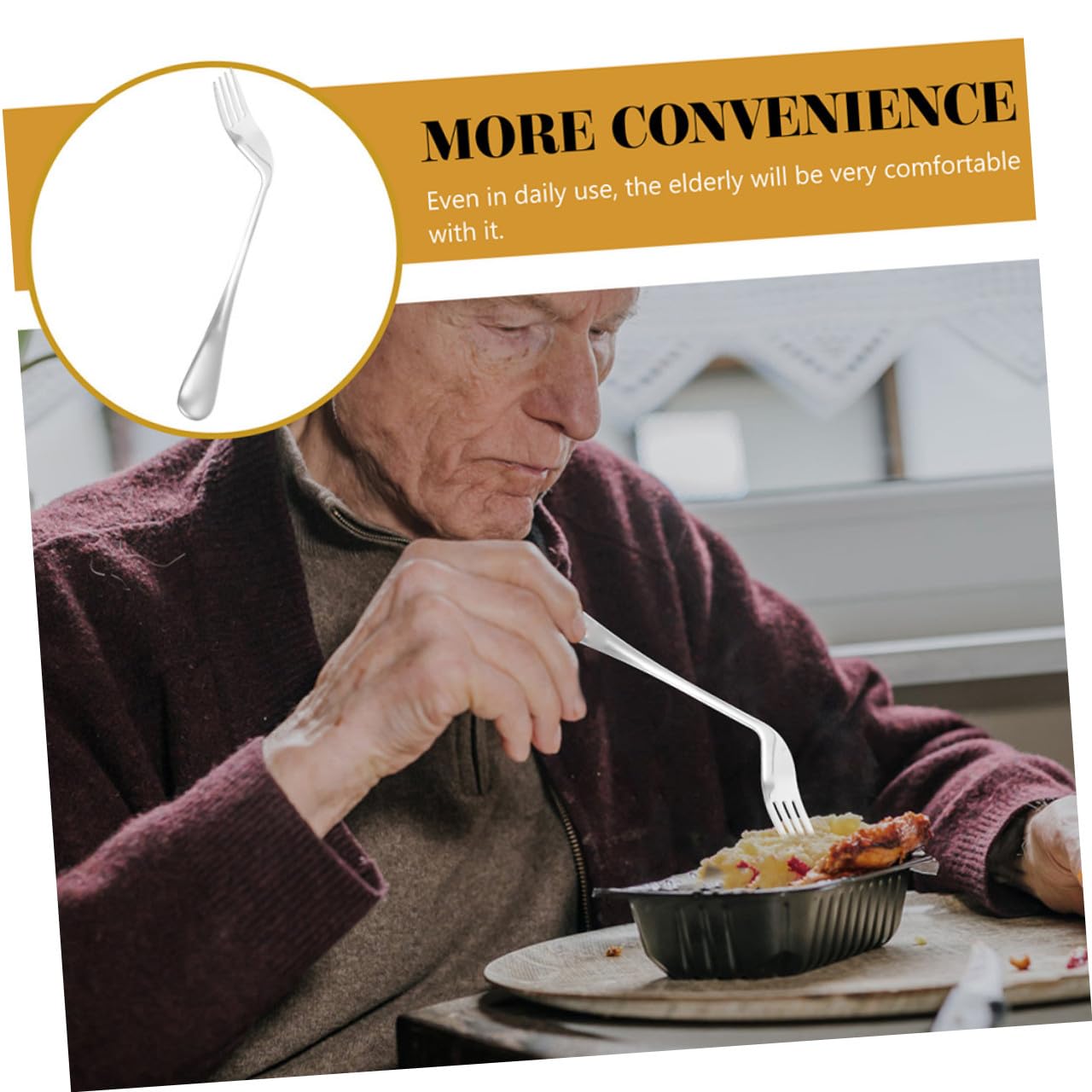 Mobestech 10piezas Cubiertos Ergonómicos Para Mayores De Tenedores Curvados Para Facilitar La Alimentación De Pacientes Cama Utensilios De Mesa Angulados y Adaptados Para Discapacitados