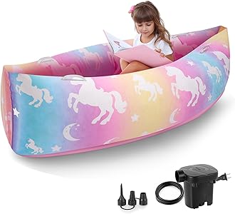 Upgraded Sensory Chair for Kids — 60"Sensory Pod Sitting for Autistic Children, Peapod Canoe, Inflatable Peapod for Children, ADHD Sensory Pea Pod with Electric Air Pump,Colorful