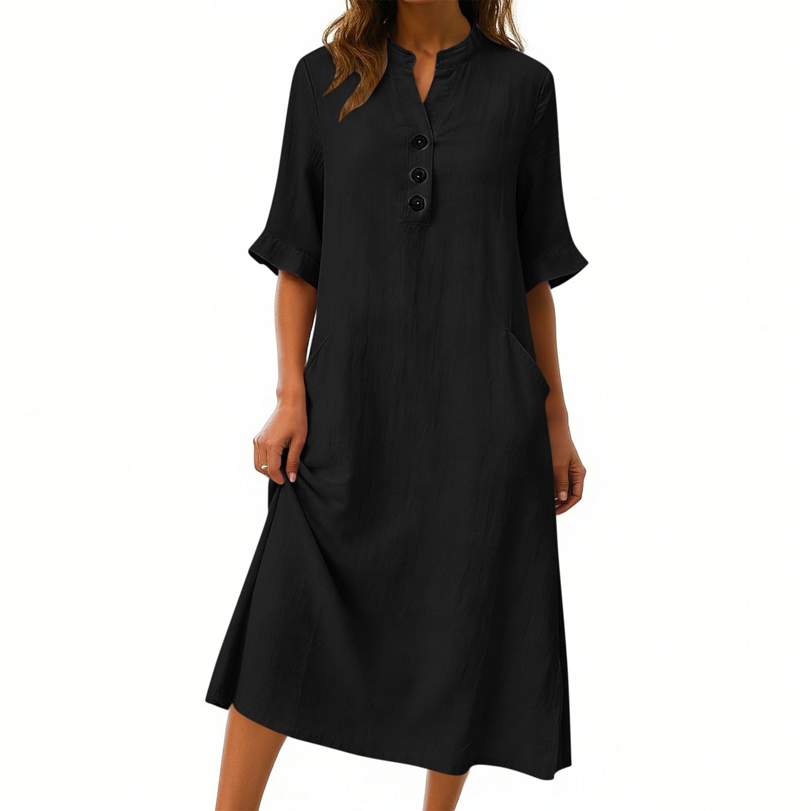 Letnie Sukienki Damskie Letnie Sukienki Damskie Długie Podróże Dekolt W Szpic Naturalna Lniana Klasyczna Relax Sukienka Imprezowa Kobiety Elegancka Sukienka Elastyczna Zimna Tkanina
