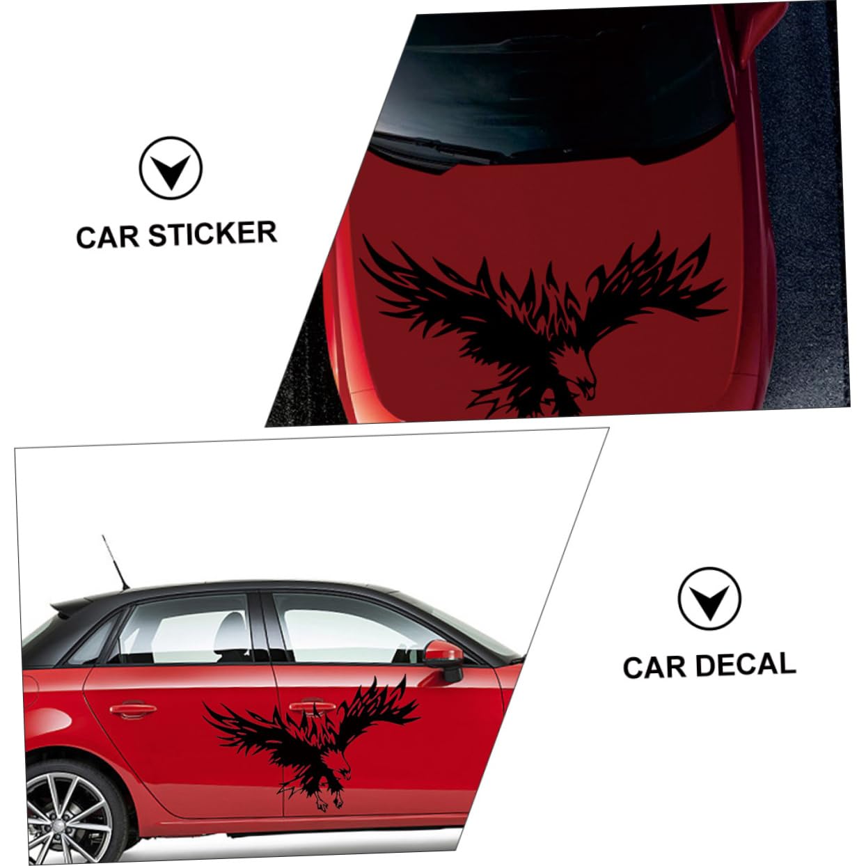 iplusmile 3pezzi Shape Car Decal Per Decorazione Auto Adesivo Creativo Per Tuning Auto Facile Da Applicare e Adatto Tutti Veicoli Nero
