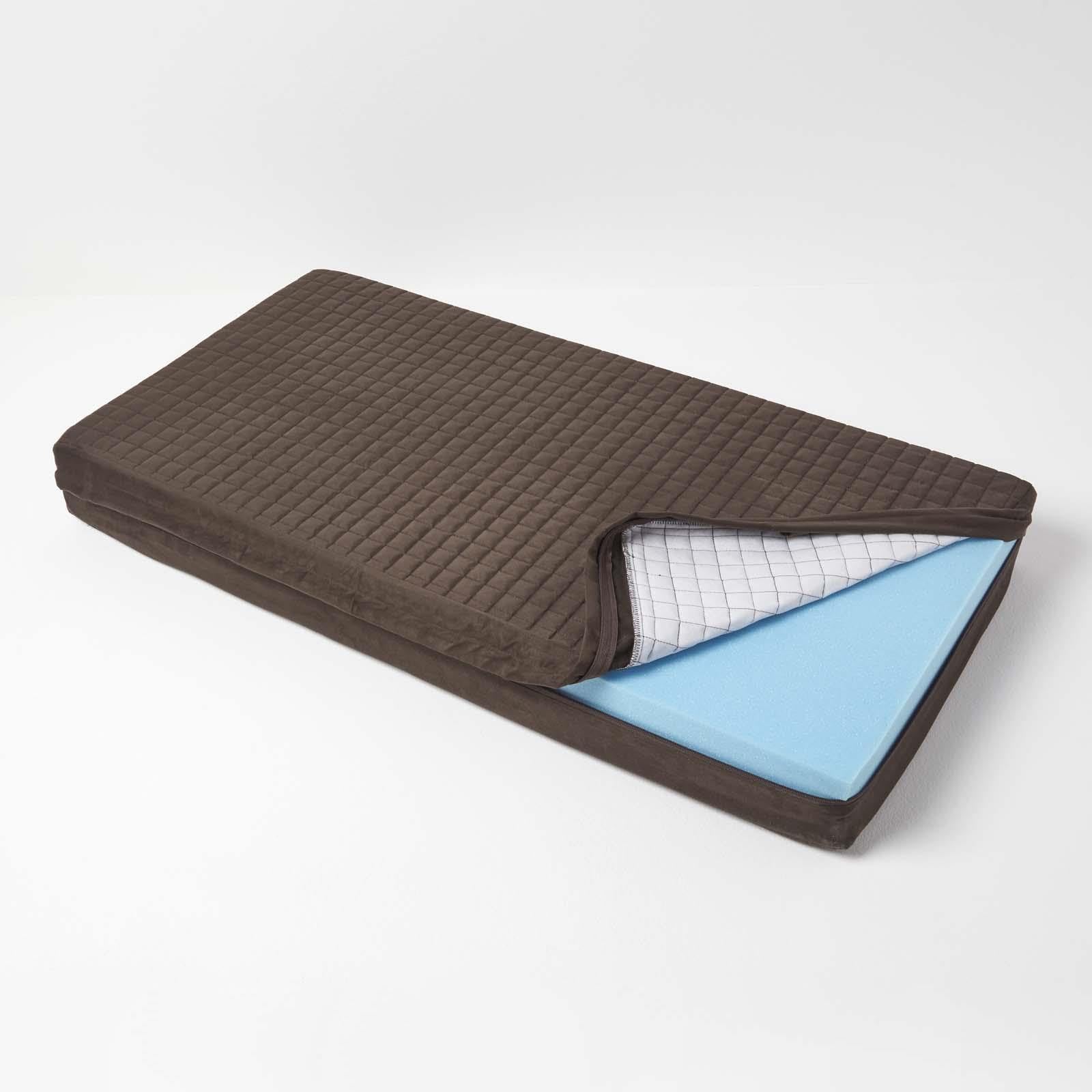 Homescapes Quilted Booster Cushion Cover - Chocolate - Polyester
