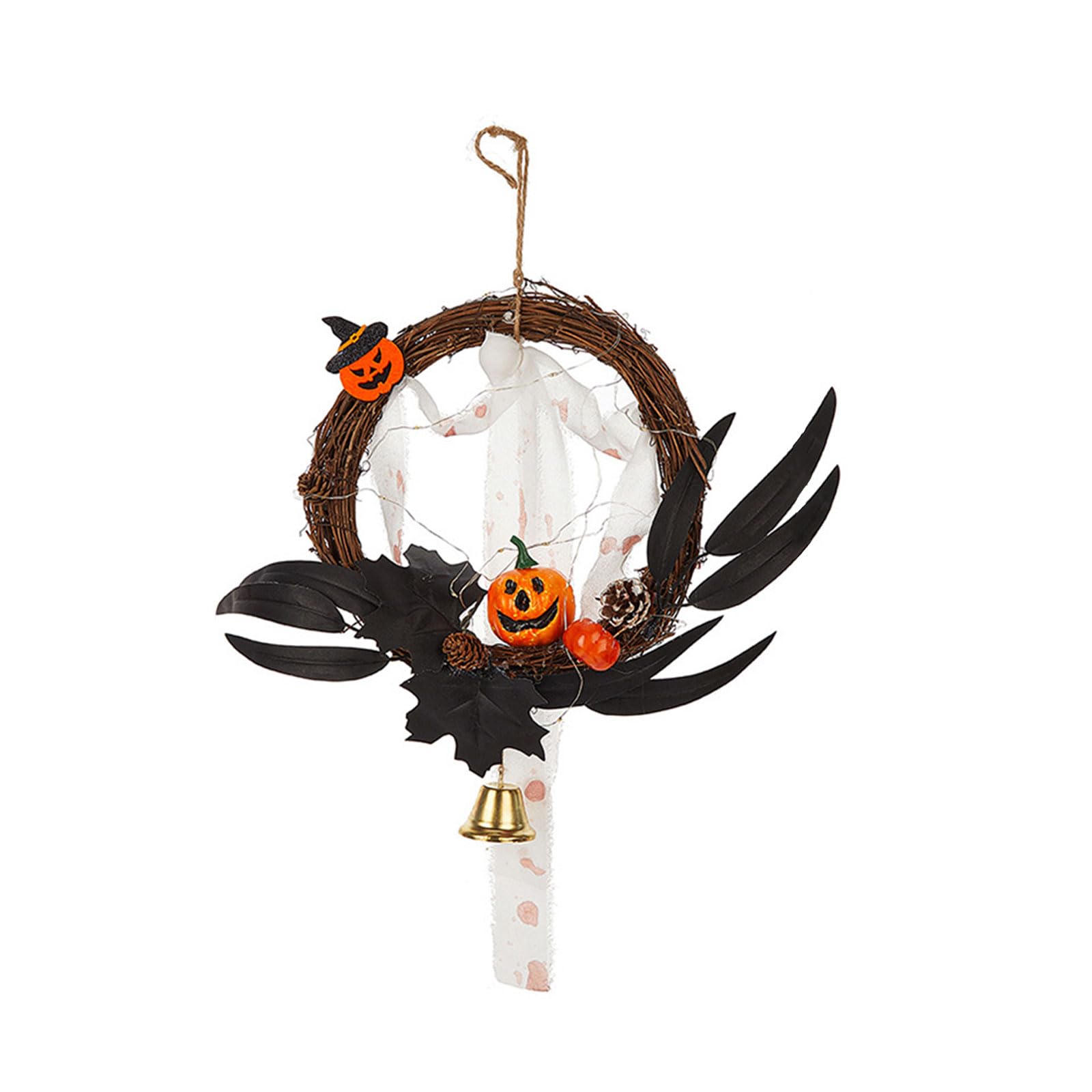 Buxuaaaa Fake Wreath Artificial Flower Wreath Halloween Party for Front Door, Yard Indoor and Outdoor Decorations Unique