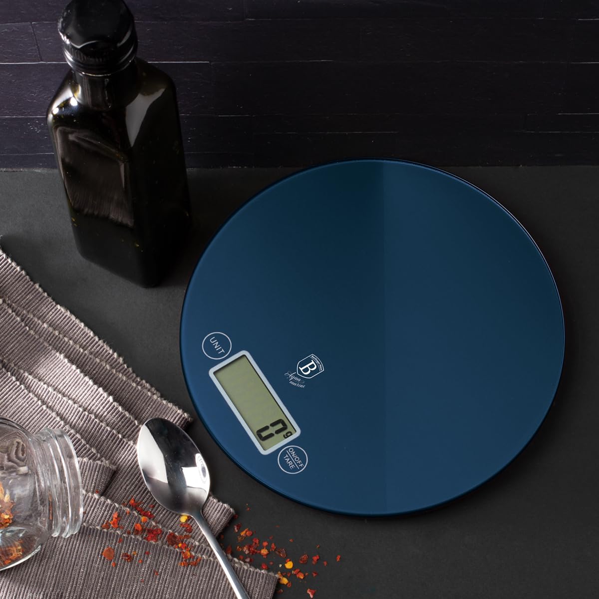 Berlingerhaus Gewicht Küche Digital Runde 5 kg Aquamarin Metallic Line BH-9427